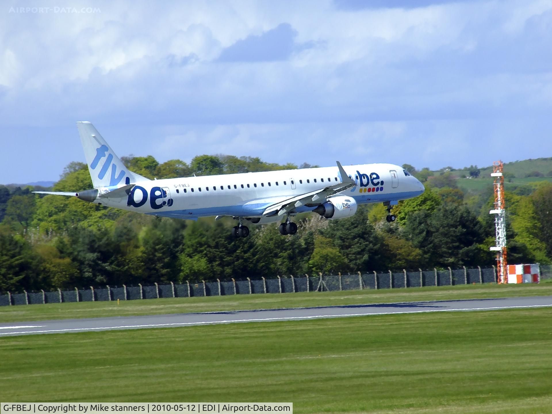 G-FBEJ, 2007 Embraer 195LR (ERJ-190-200LR) C/N 19000155, Flybe E190-200LR G-FBEJ Landing on runway 06