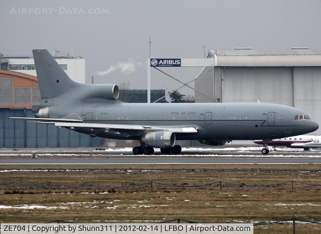 ZE704, 1980 Lockheed L-1011-385-3 TriStar C2 (500) C/N 193Y-1186, Taxiing holding point rwy 32R for departure...