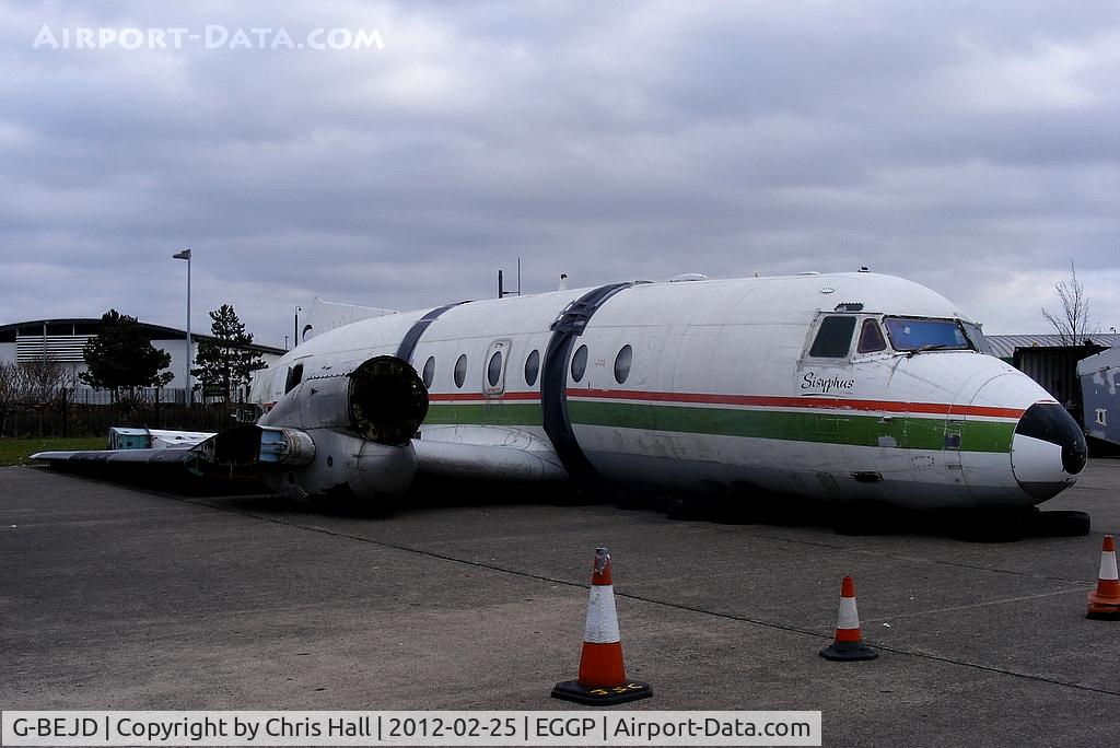 G-BEJD, 1961 Hawker Siddeley 748-105 Sr 1 C/N 1543, saved from the scrapman by the Speke Aerodrome Heritage Group, now waiting reassembly and preservation on the old Speke apron