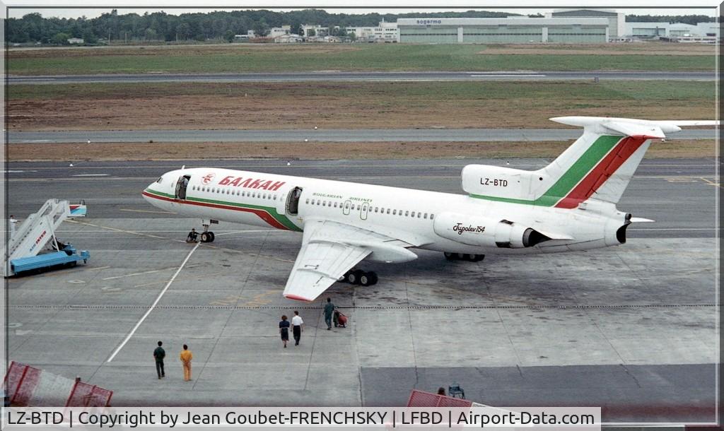 LZ-BTD, 1974 Tupolev Tu-154A C/N 74A058, charter de la Balkan à destination de Varna dans les 8O'