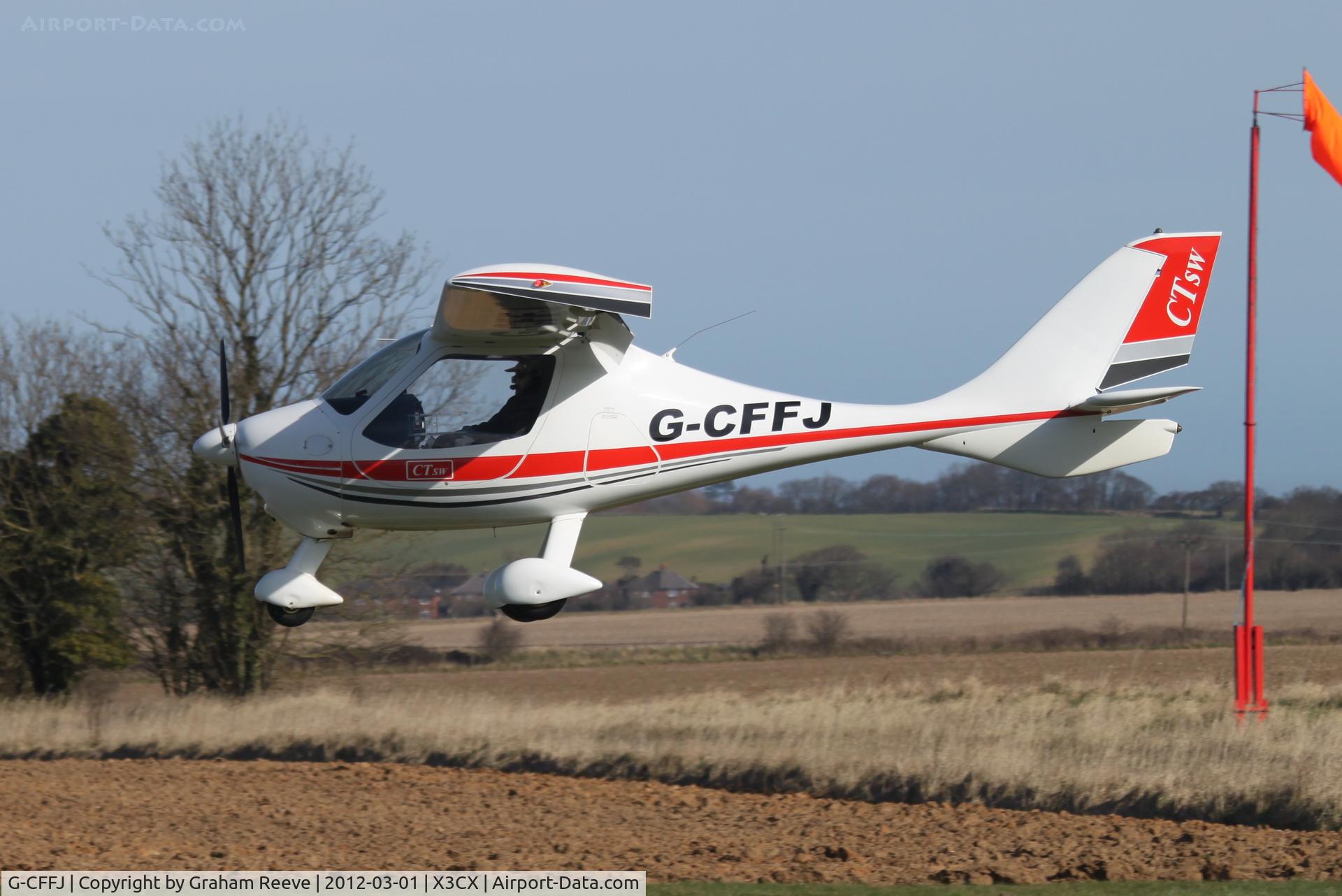 G-CFFJ, 2008 Flight Design CTSW C/N 8391, About to land.