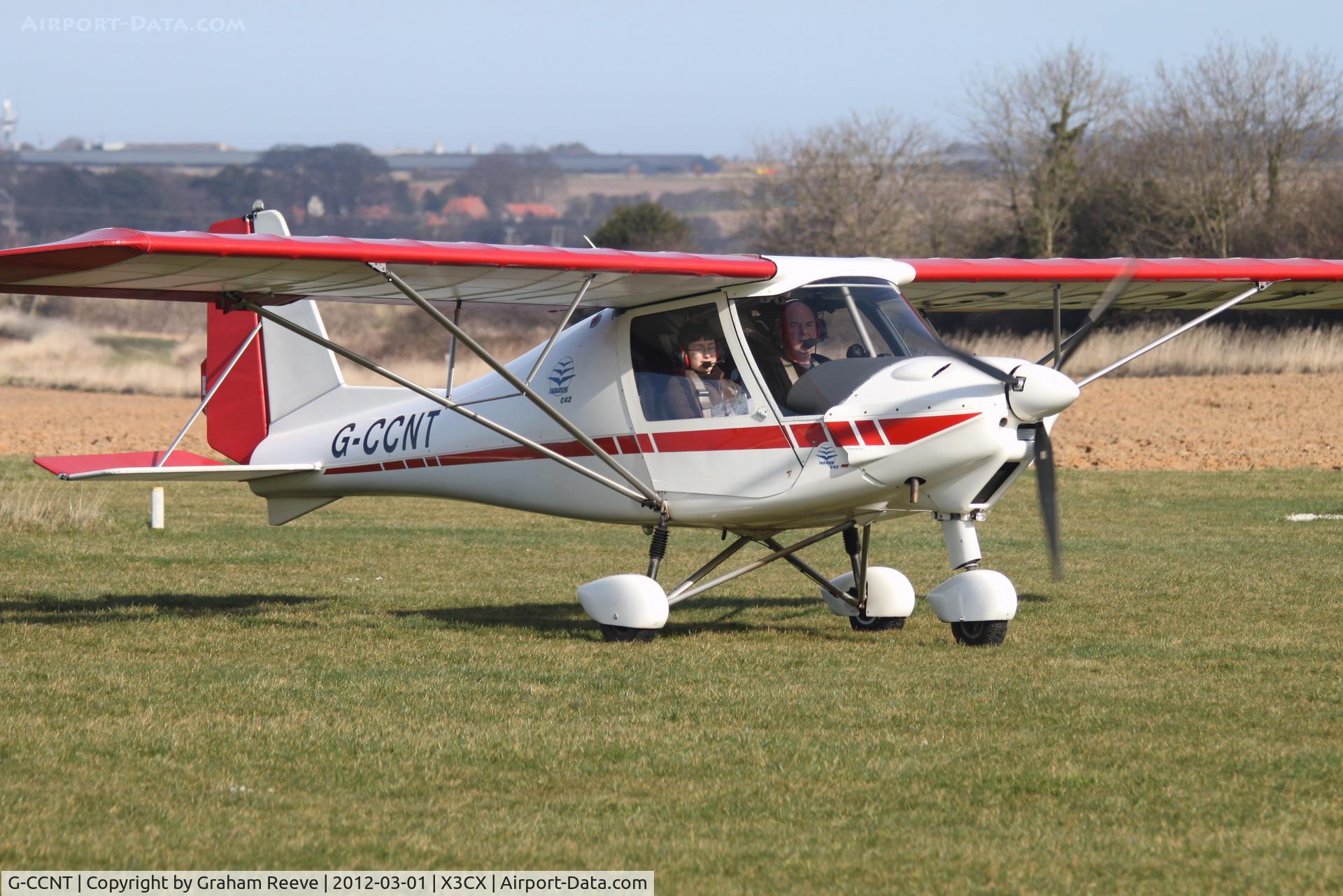 G-CCNT, 2003 Comco Ikarus C42 FB80 C/N 0311-6585, Just landed.