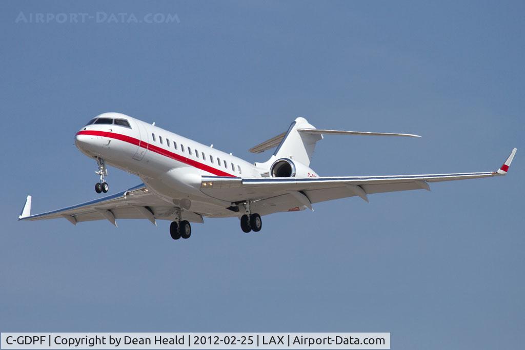 C-GDPF, 2010 Bombardier BD-700-1A10 Global Express C/N 9388, I.M.P. Group Limited (Execaire) 2010 Bombardier BD-700-1A10 Global Express XRS C-GDPF on short final to RWY 25L.
