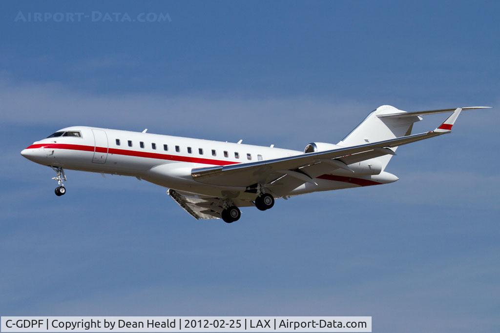 C-GDPF, 2010 Bombardier BD-700-1A10 Global Express C/N 9388, I.M.P. Group Limited (Execaire) 2010 Bombardier BD-700-1A10 Global Express XRS C-GDPF on short final to RWY 25L.