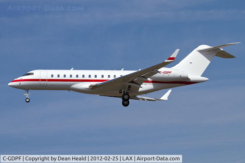 C-GDPF, 2010 Bombardier BD-700-1A10 Global Express C/N 9388, I.M.P. Group Limited (Execaire) 2010 Bombardier BD-700-1A10 Global Express XRS C-GDPF on short final to RWY 25L.