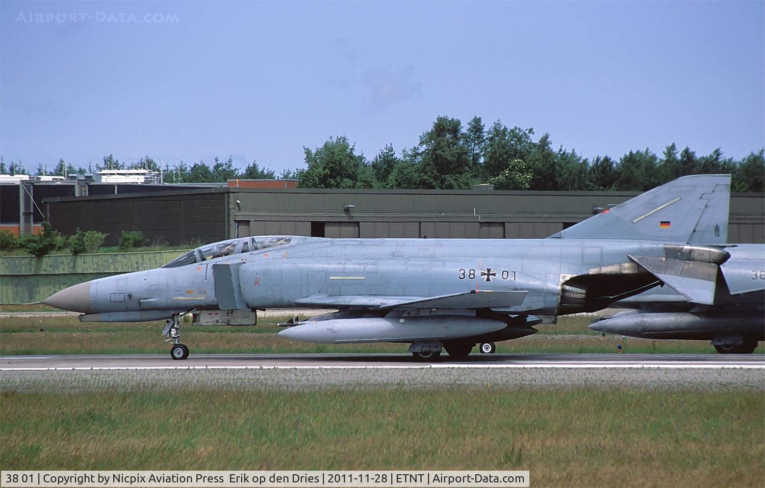 38 01, 1972 McDonnell Douglas F-4F Phantom II C/N 4607, QRA bird 3801 has the 50 years F-4 anniversary badge on the tailrudder.