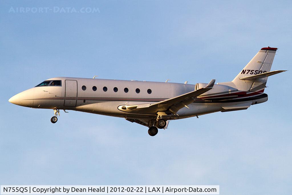 N755QS, 2007 Israel Aircraft Industries Gulfstream 200 C/N 168, NetJets Aviation 2007 Gulfstream G200 N755QS (FLT EJA755) from Montreal-Trudeau (CYUL) on short final to RWY 25L.