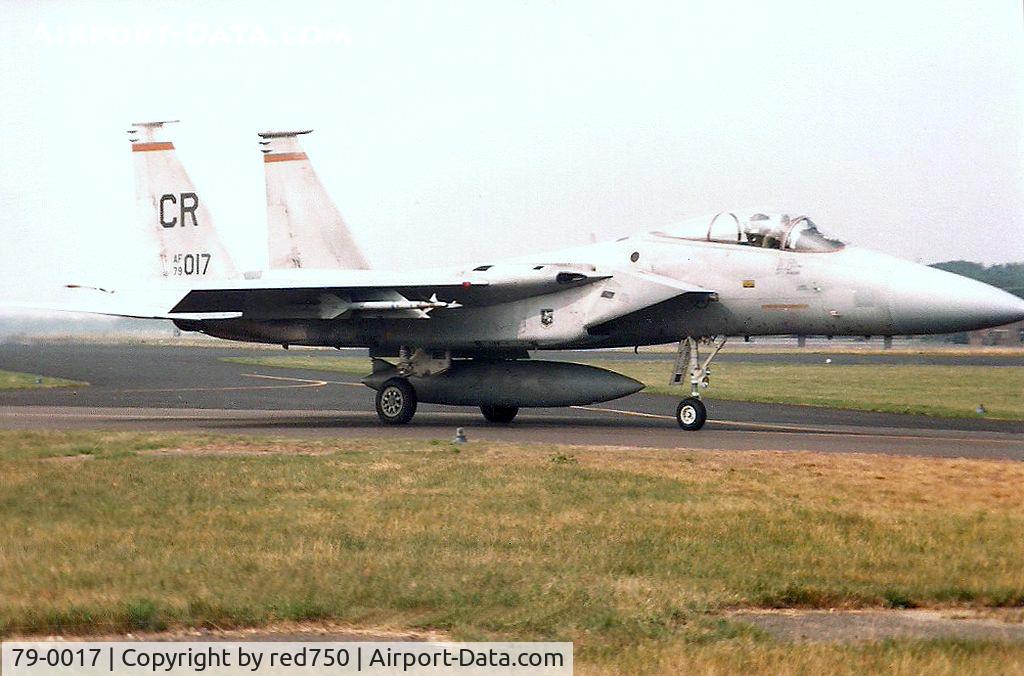 79-0017, 1979 McDonnell Douglas F-15C Eagle C/N 0547/C086, Photograph by Edwin van Opstal with permission. Scanned from a color print.
