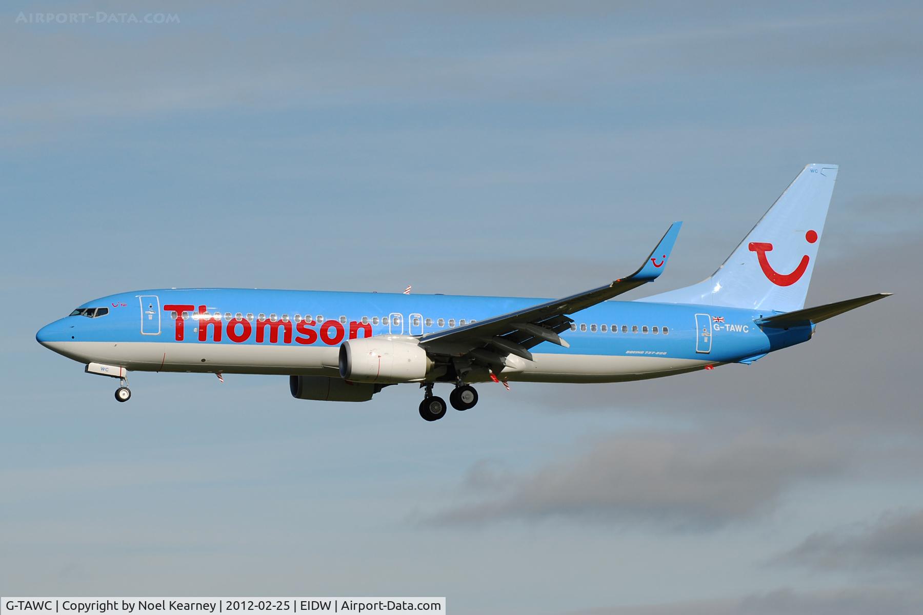 G-TAWC, 2012 Boeing 737-8K5 C/N 39922, Landing Rwy 28 at EIDW operating TOM 7TC