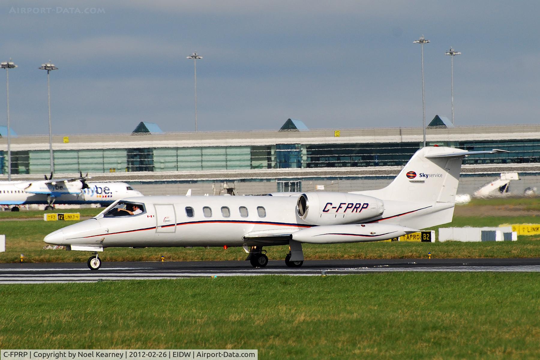 C-FPRP, 1981 Learjet 35A C/N 390, Lining up for departure off Rwy28 at EIDW.