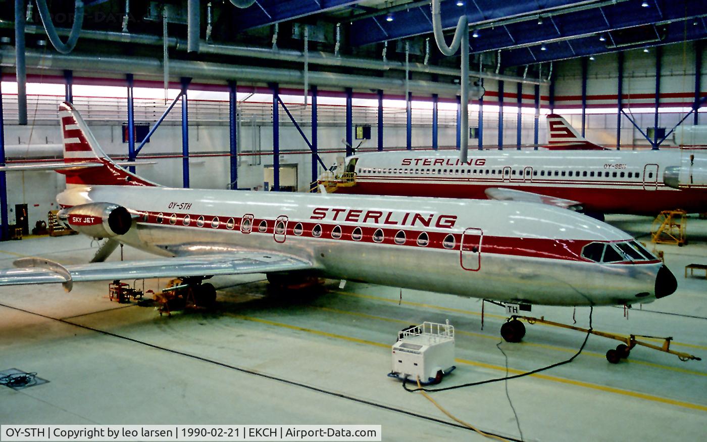 OY-STH, 1969 Sud Aviation SE-210 Caravelle 10B3 Super B C/N 262, In HG 243 Copenhagen Kastrup 21.2.90
