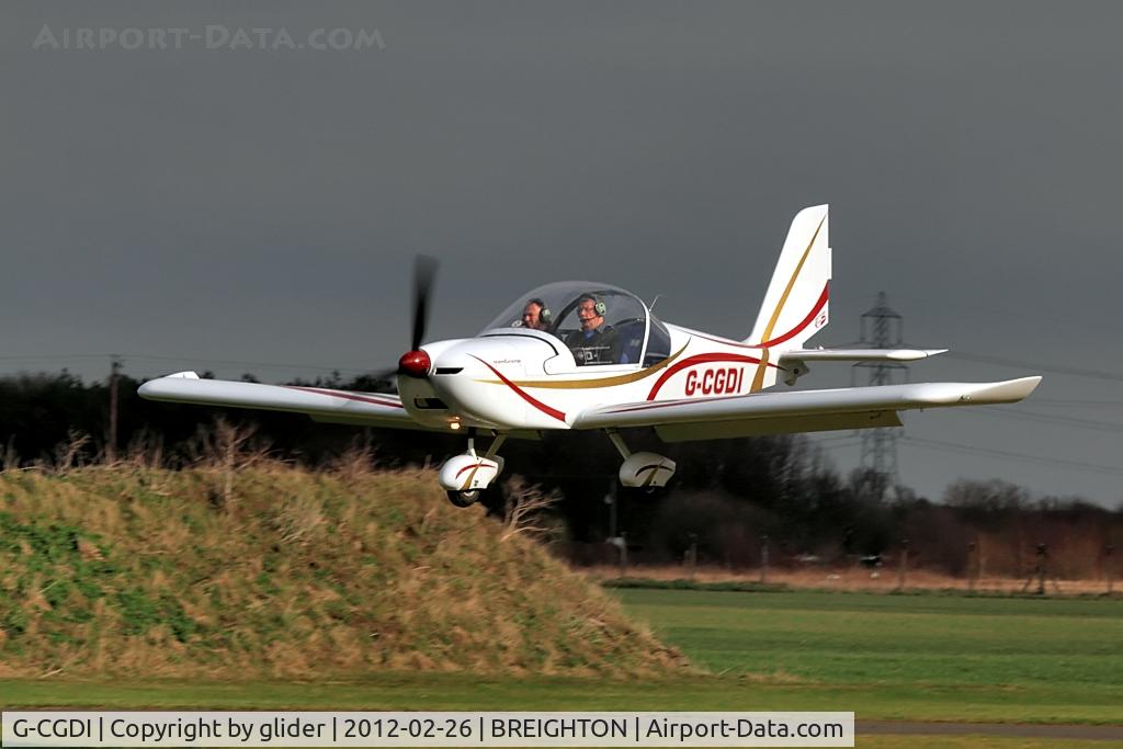 G-CGDI, 2009 Aerotechnik EV-97A Eurostar C/N PFA 315A-14606, About to flare!!