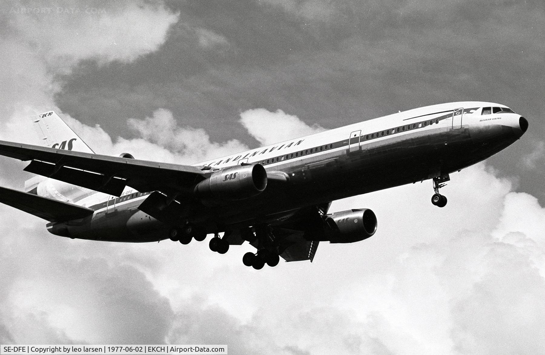 SE-DFE, 1976 McDonnell Douglas DC-10-30 C/N 46872, L/D Copenhagen Kastrup 2.6.77