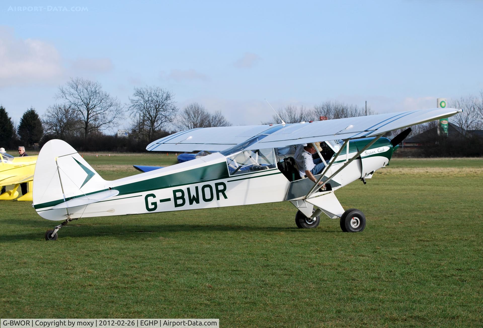 G-BWOR, 1952 Piper L-21B Super Cub C/N 18-2547, Piper PA-18-135 (Modified) Super Cub at Popham. Ex OO-WIS