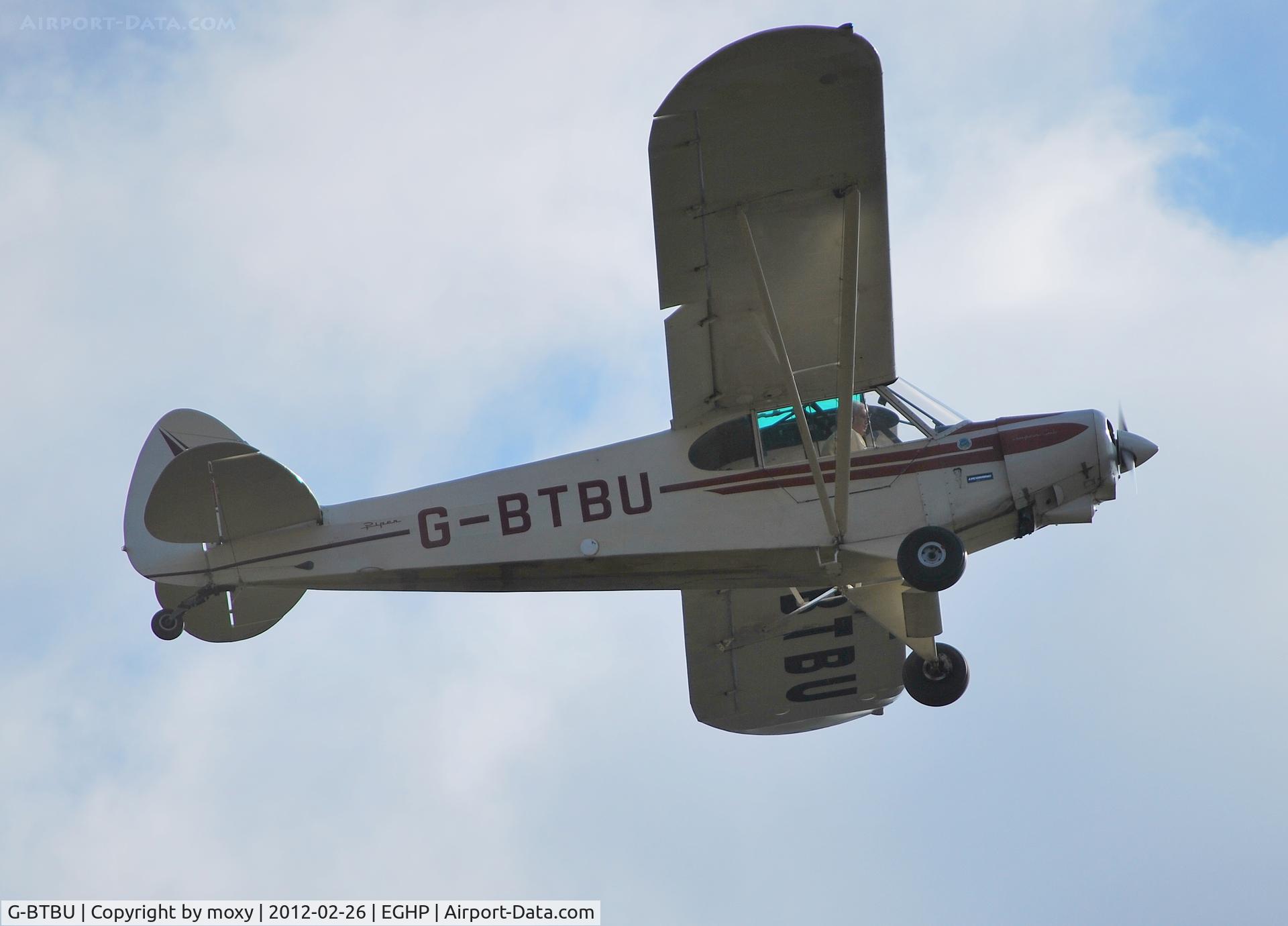 G-BTBU, 1974 Piper PA-18-150 Super Cub C/N 18-7509010, Piper PA-18 Super Cub at Popham. Ex N9665P