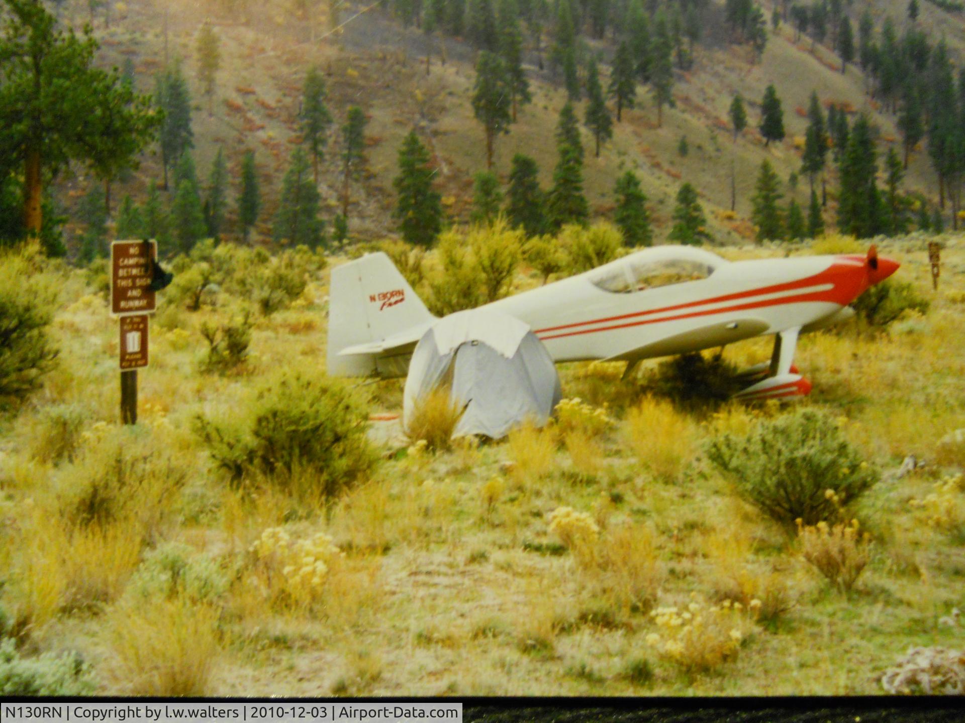 N130RN, 1996 Vans RV-6 C/N 20275, Thomas creek, middlefork salmon river Id.  owner/builder L Walters