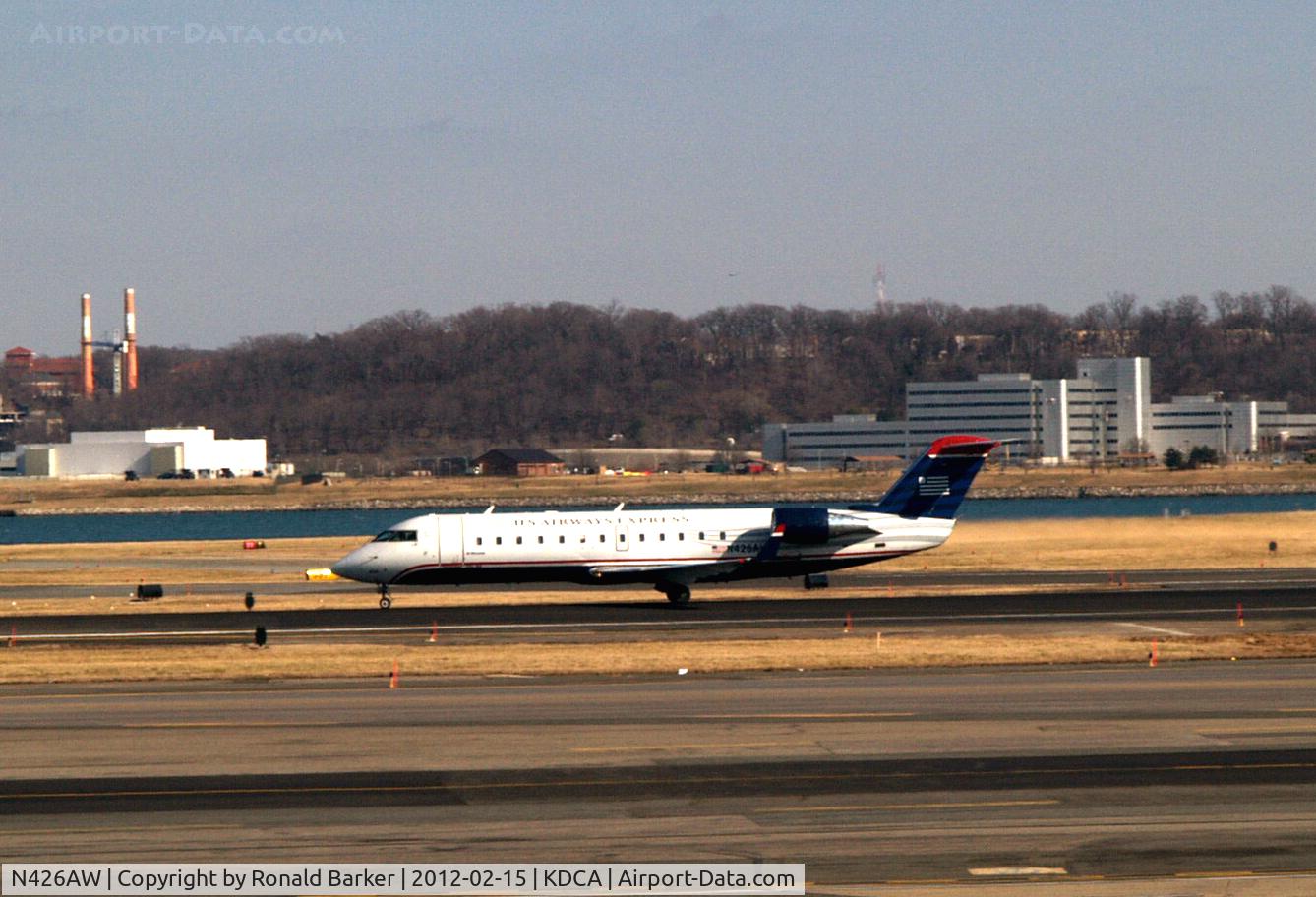 N426AW, 2002 Bombardier CRJ-200LR (CL-600-2B19) C/N 7669, Takeoff DCA