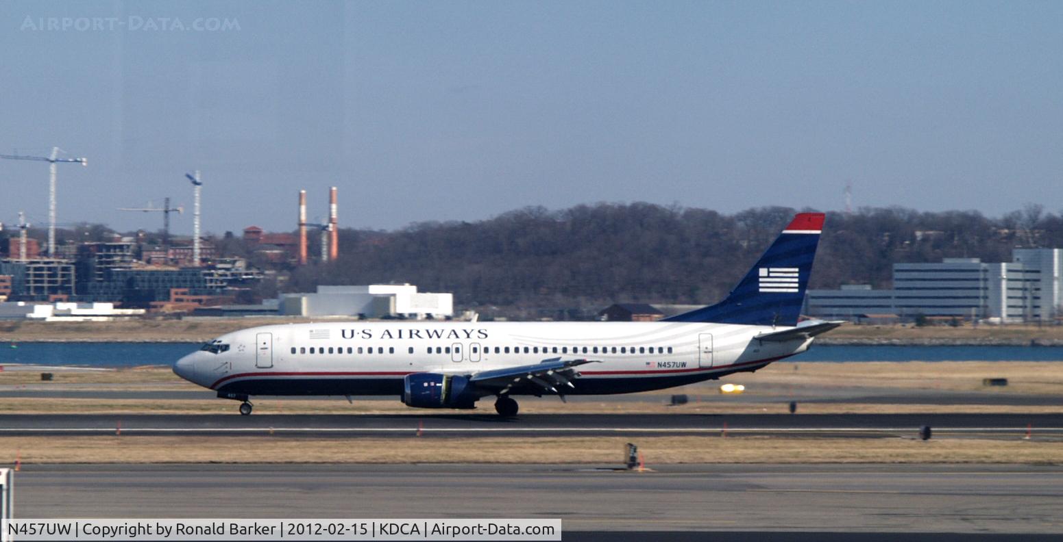 N457UW, 1991 Boeing 737-4B7 C/N 25021, Landing DCA