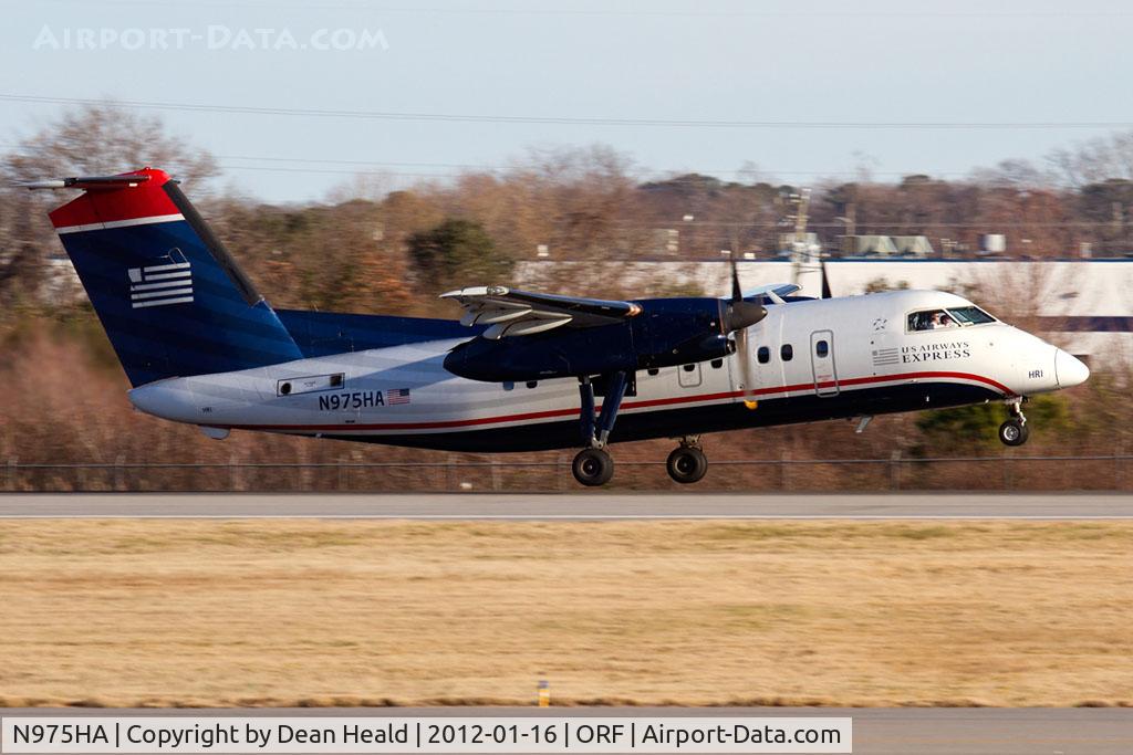 N975HA, Boeing DHC-8-102 C/N 176, US Airways Express (Piedmont Airlines) N975HA (FLT PDT4357) departing RWY 23 en route to Philadelphia Int'l (KPHL).
