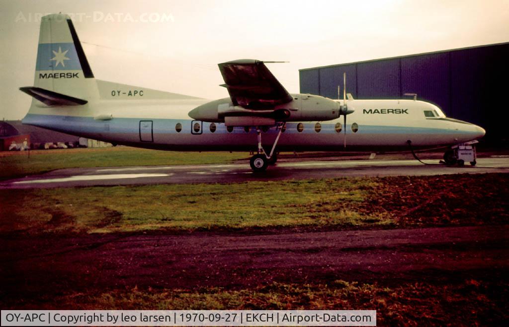 OY-APC, 1970 Fokker F-27-500 Friendship C/N 10431, Copenhagen Kastrup 28.9.70