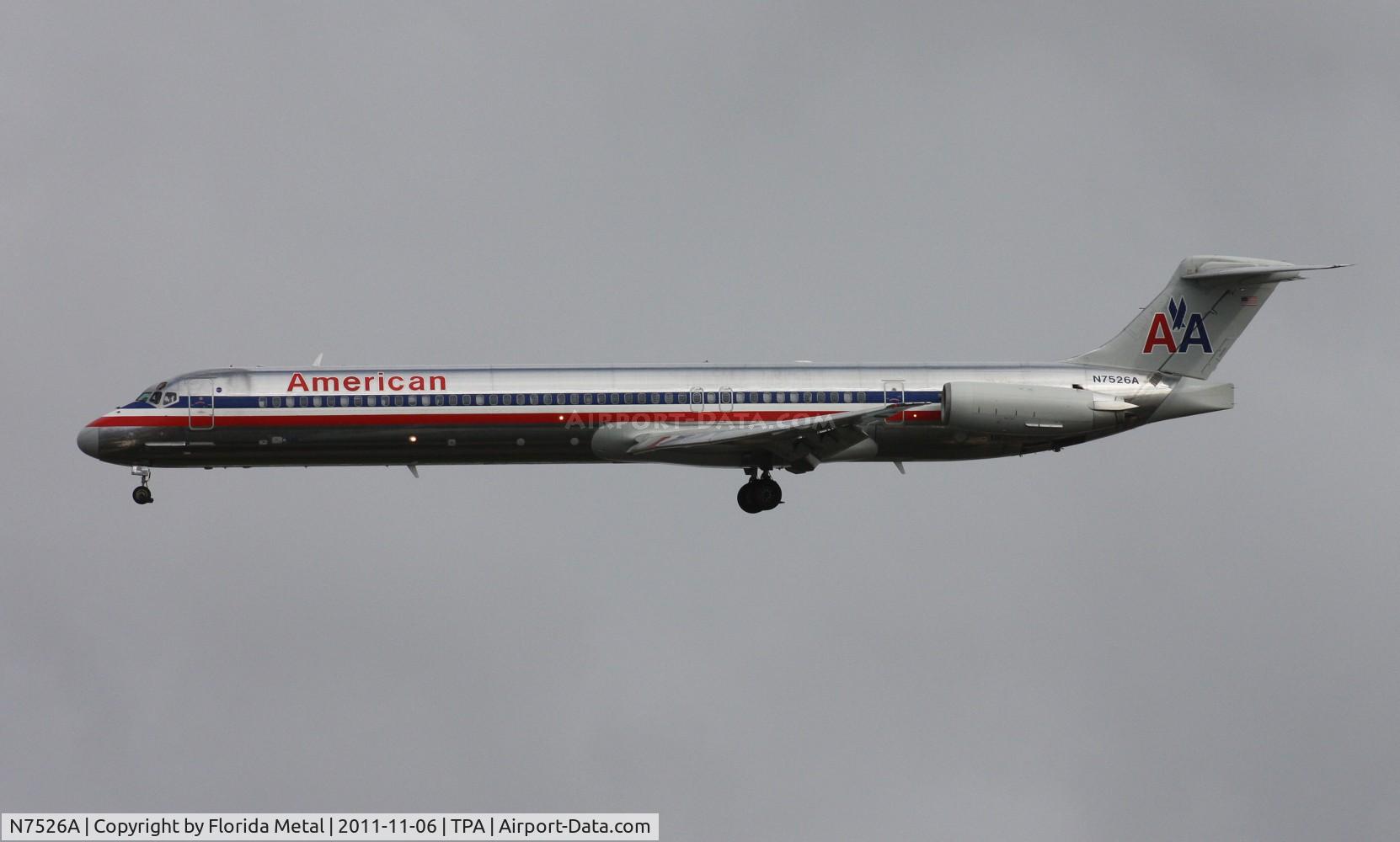 N7526A, 1990 McDonnell Douglas MD-82 (DC-9-82) C/N 49918, American MD-80 making a tight left