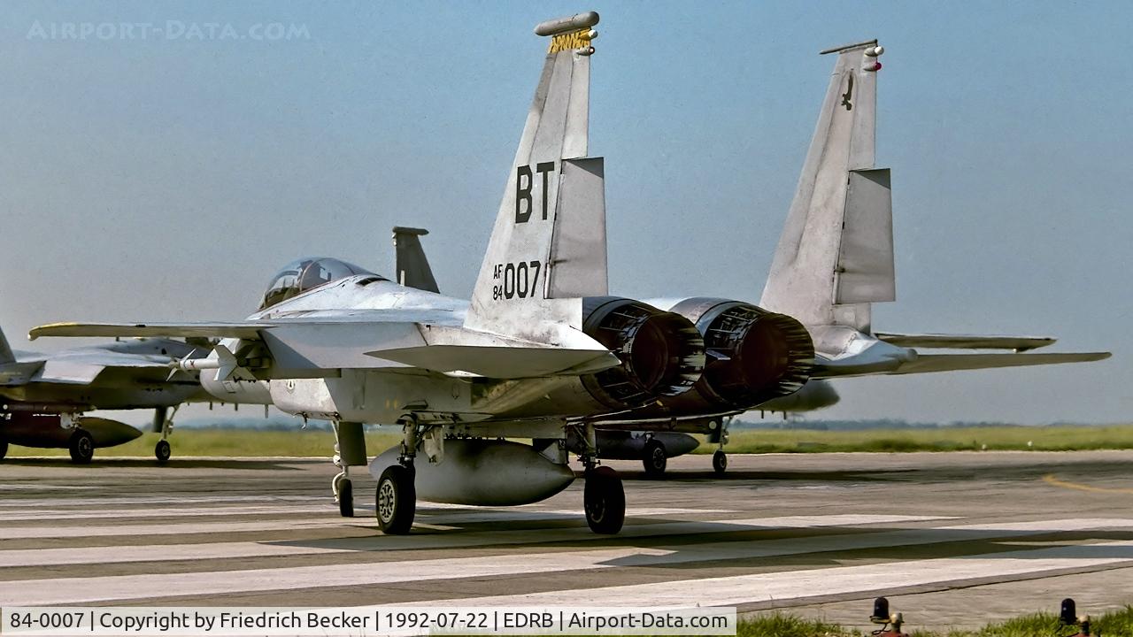 84-0007, 1984 McDonnell Douglas F-15C Eagle C/N 0916/C310, line up for departure