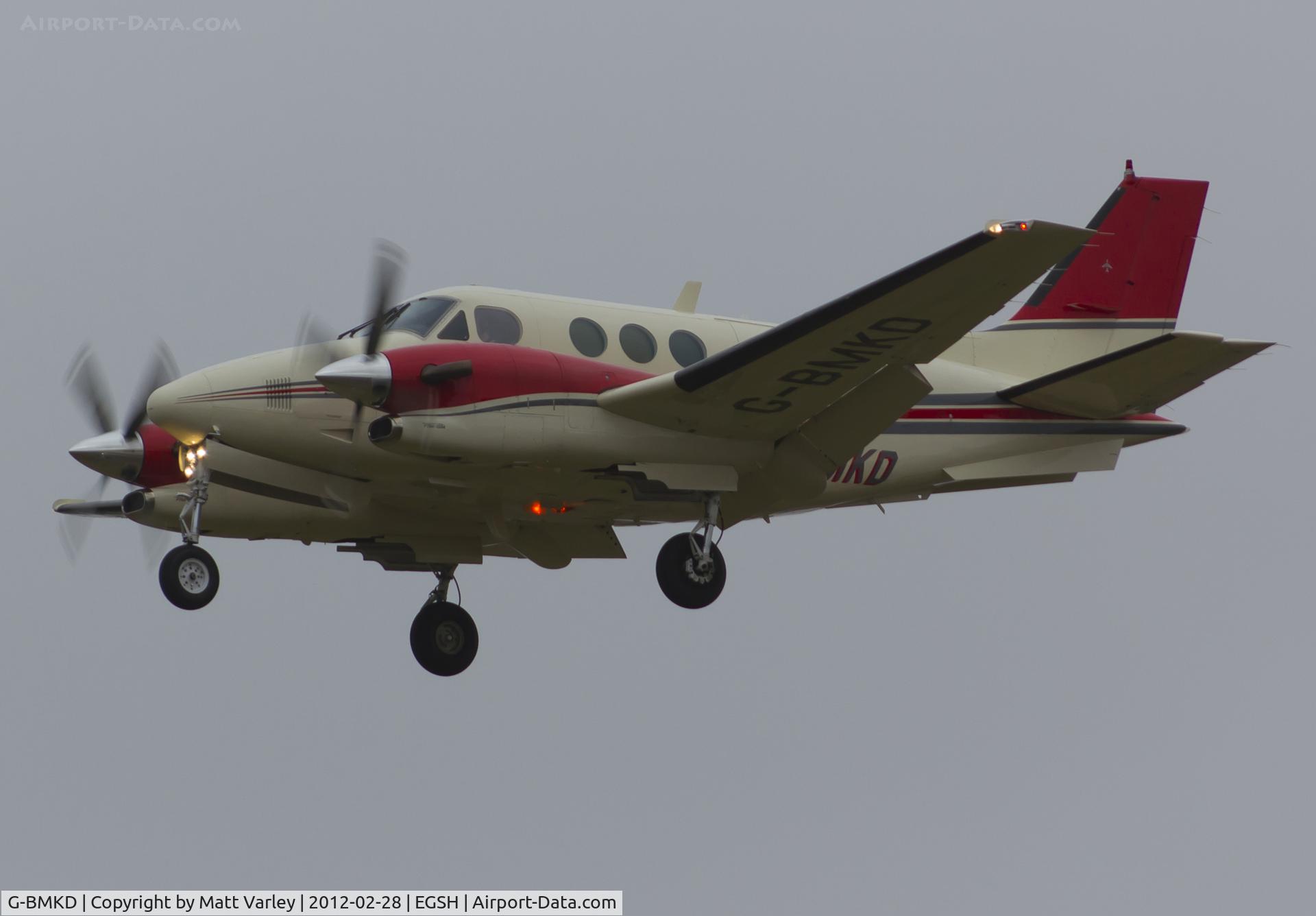 G-BMKD, 1984 Beech C90A King Air C/N LJ-1069, Arriving at a dull EGSH