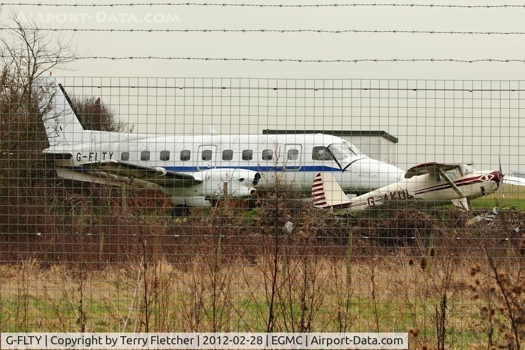 G-FLTY, 1979 Embraer EMB-110P1 Bandeirante C/N 110215, 1979 Embraer EMB-110 P1, c/n: 110215 at Southend