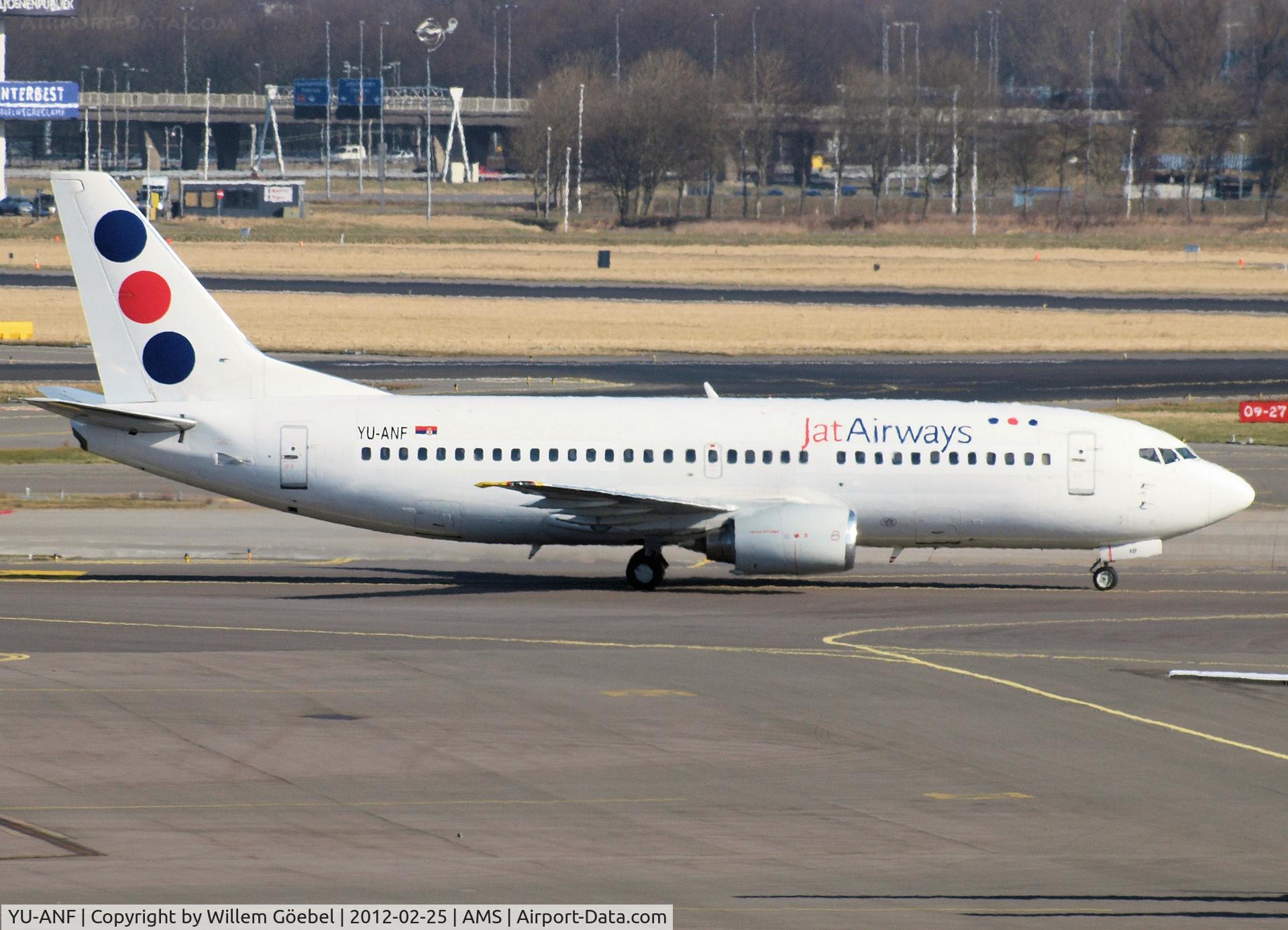 YU-ANF, 1985 Boeing 737-3H9 C/N 23330/1136, Taxi to the gate of Schiphol Airport