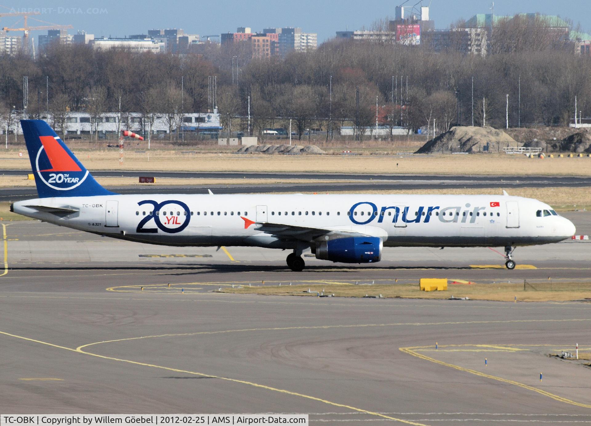 TC-OBK, 1998 Airbus A321-231 C/N 792, Taxi to the gate of Schiphol Airport ( new with the 20 Year logo)