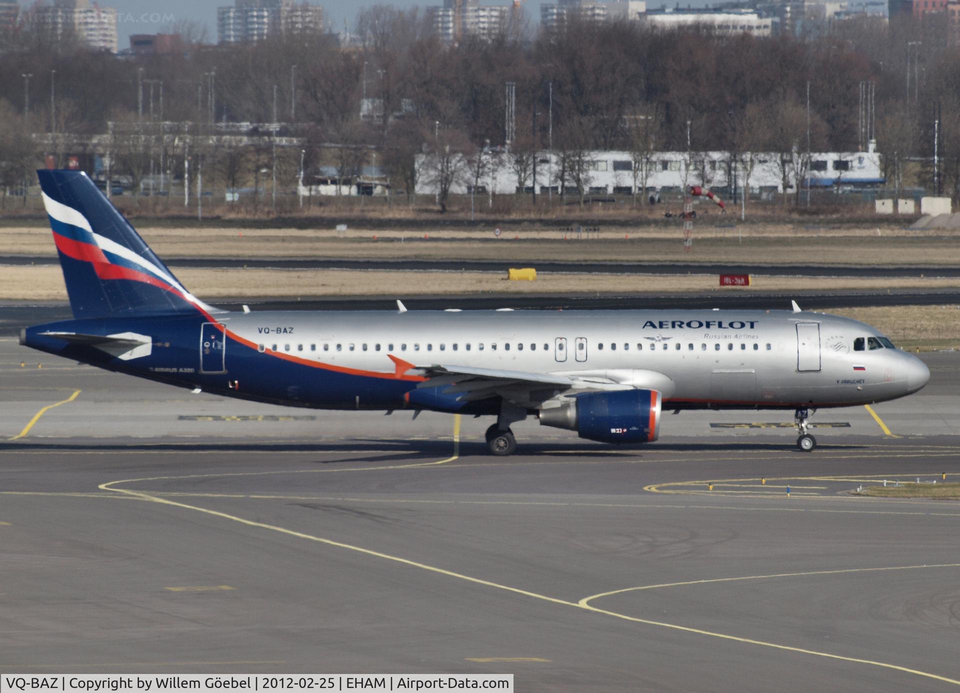 VQ-BAZ, 2009 Airbus A320-214 C/N 3789, Taxi to the gate of Schiphol Airport
