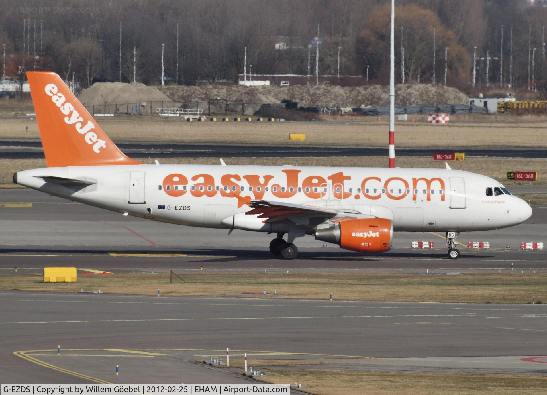 G-EZDS, 2008 Airbus A319-111 C/N 3702, Taxi to runway 24 of Schiphol Airport