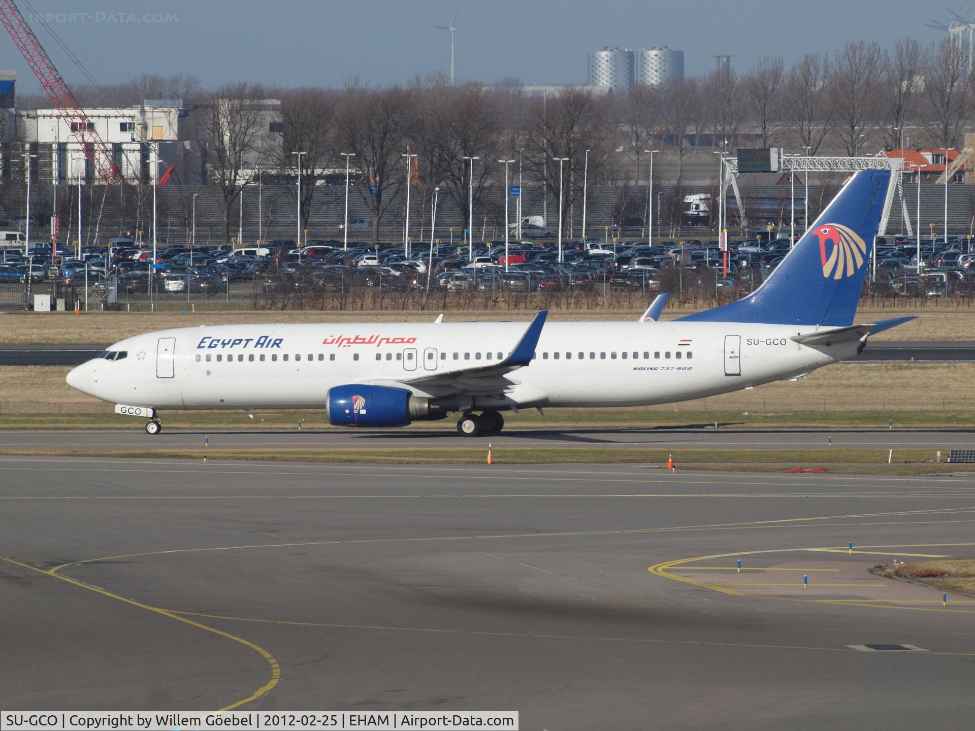 SU-GCO, 2007 Boeing 737-866 C/N 35561, Taxi to the gate of Schiphol Airport