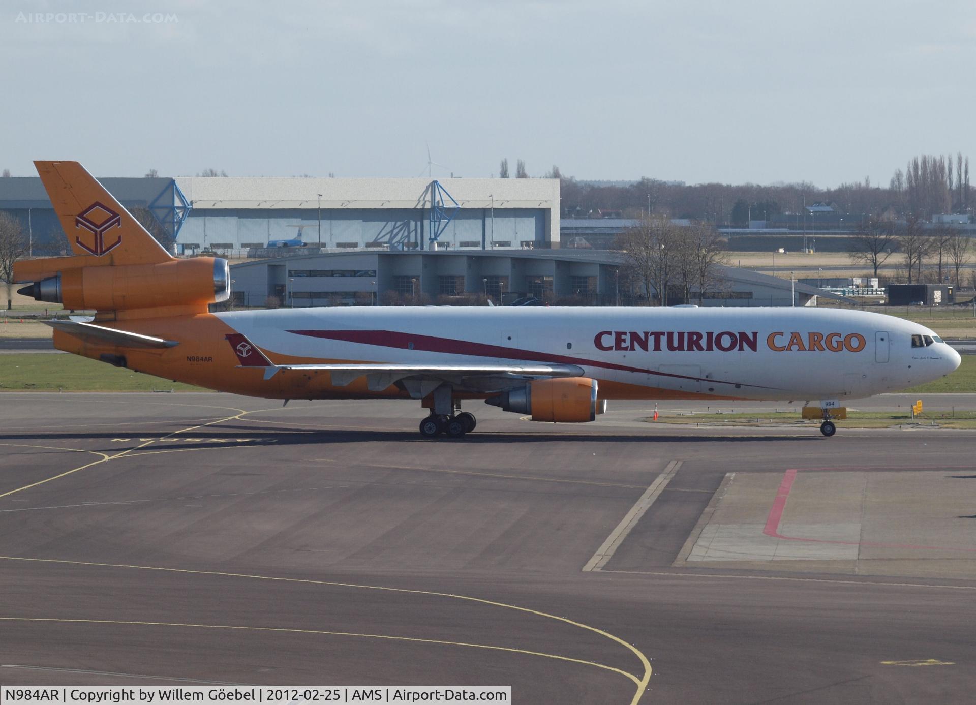 N984AR, 1992 McDonnell Douglas MD-11F C/N 48429, Taxi to the Cargo gate of Schiphol Airport
