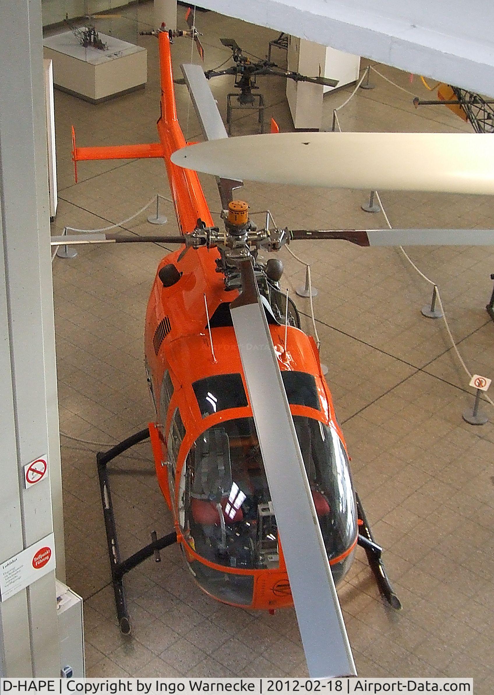 D-HAPE, MBB Bo-105P C/N V-4, MBB Bo 105P at the Deutsches Museum, München (Munich)