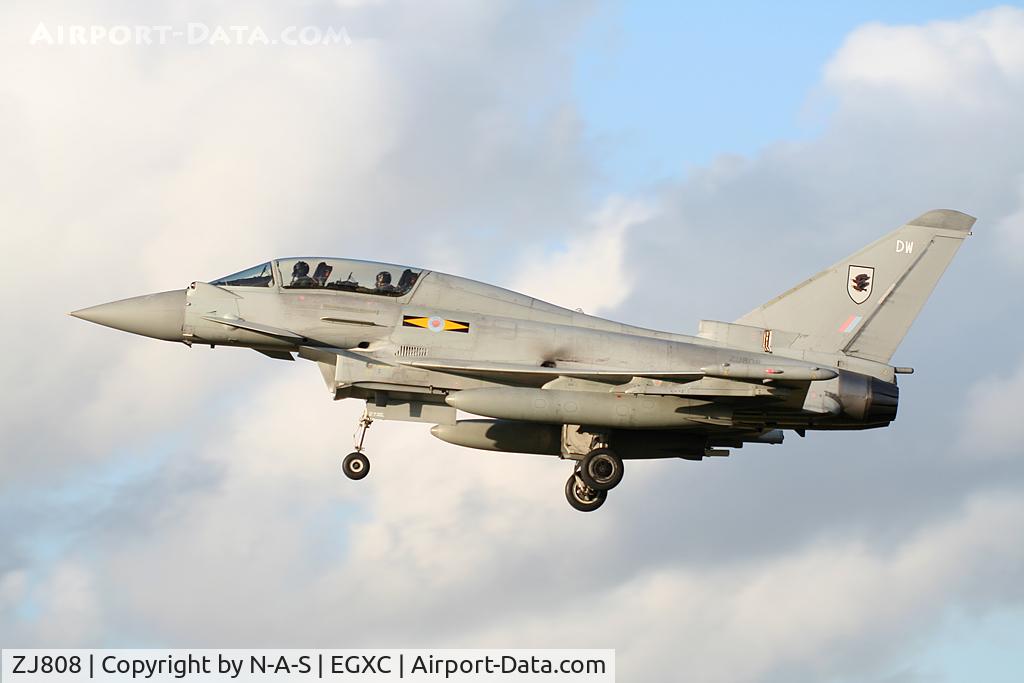 ZJ808, 2004 Eurofighter EF-2000 Typhoon T3 C/N 0028/BT009, Short Final. Dedicated to a good friend Dave Wells, His initials on the tail!