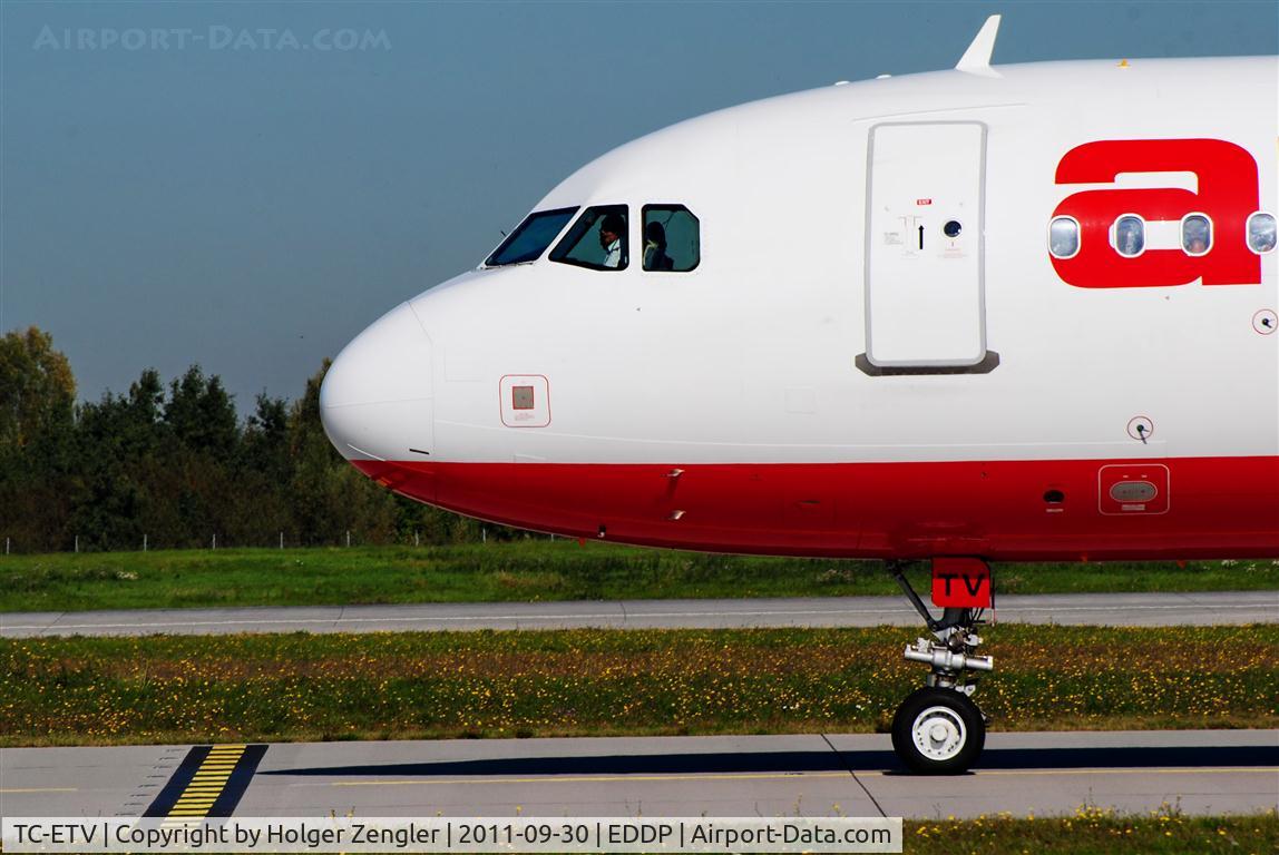 TC-ETV, 2003 Airbus A321-231 C/N 1950, Taxiing via A7 and November to Gate 132....
