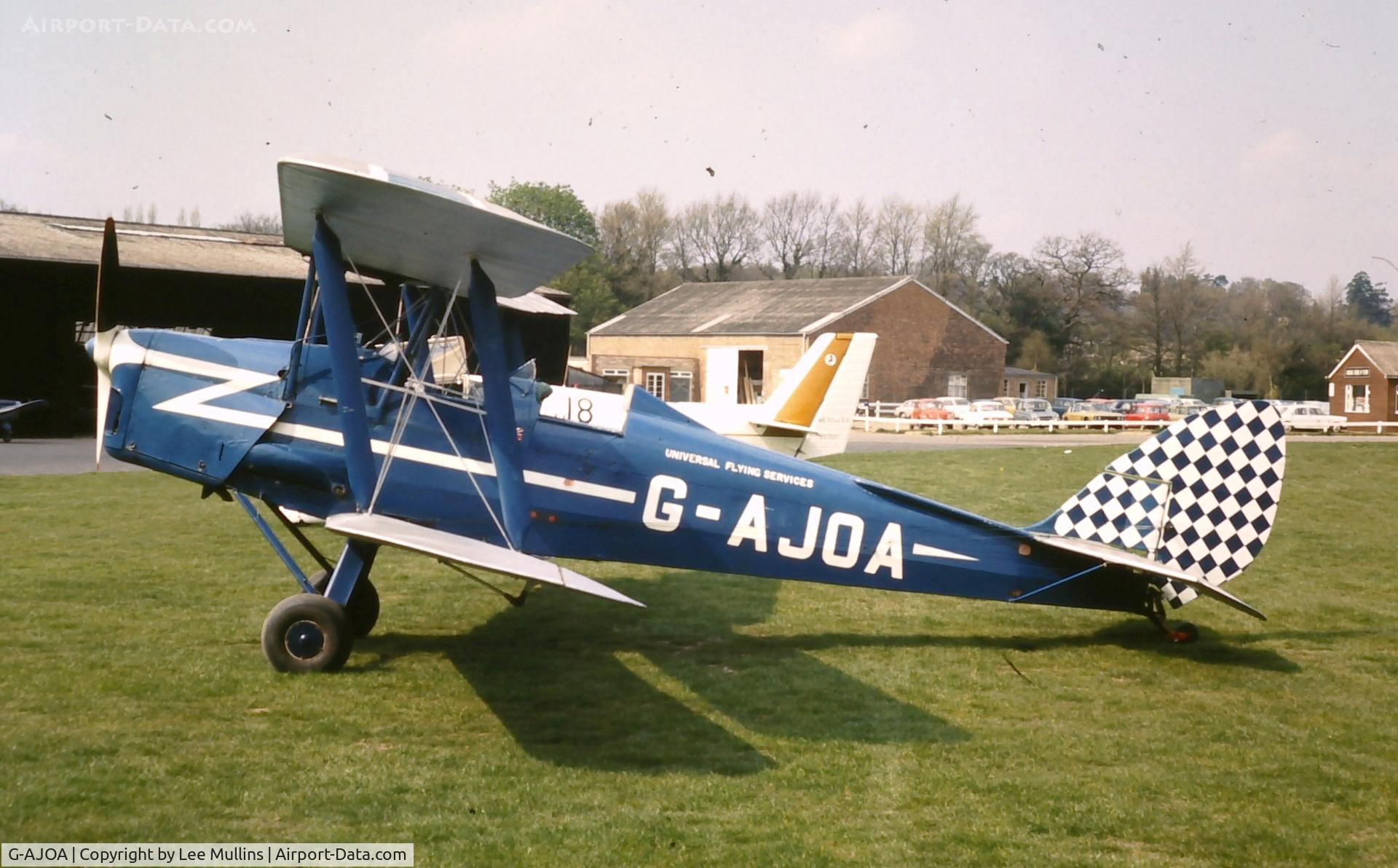 G-AJOA, 1940 De Havilland DH-82A Tiger Moth II C/N 83167, Universal Flying Services Tiger Moth at Fairoaks C1972