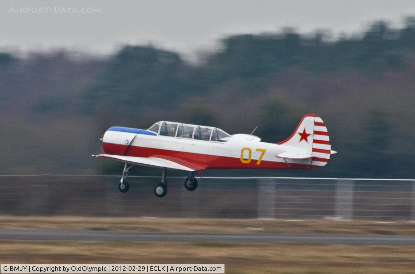 G-BMJY, 1964 Yakovlev Yak C-18A C/N 627, Airborne and away!