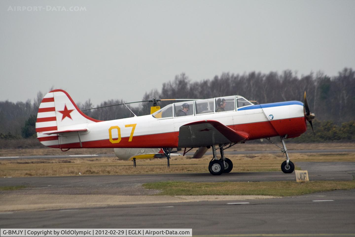 G-BMJY, 1964 Yakovlev Yak C-18A C/N 627, Taxying to parking