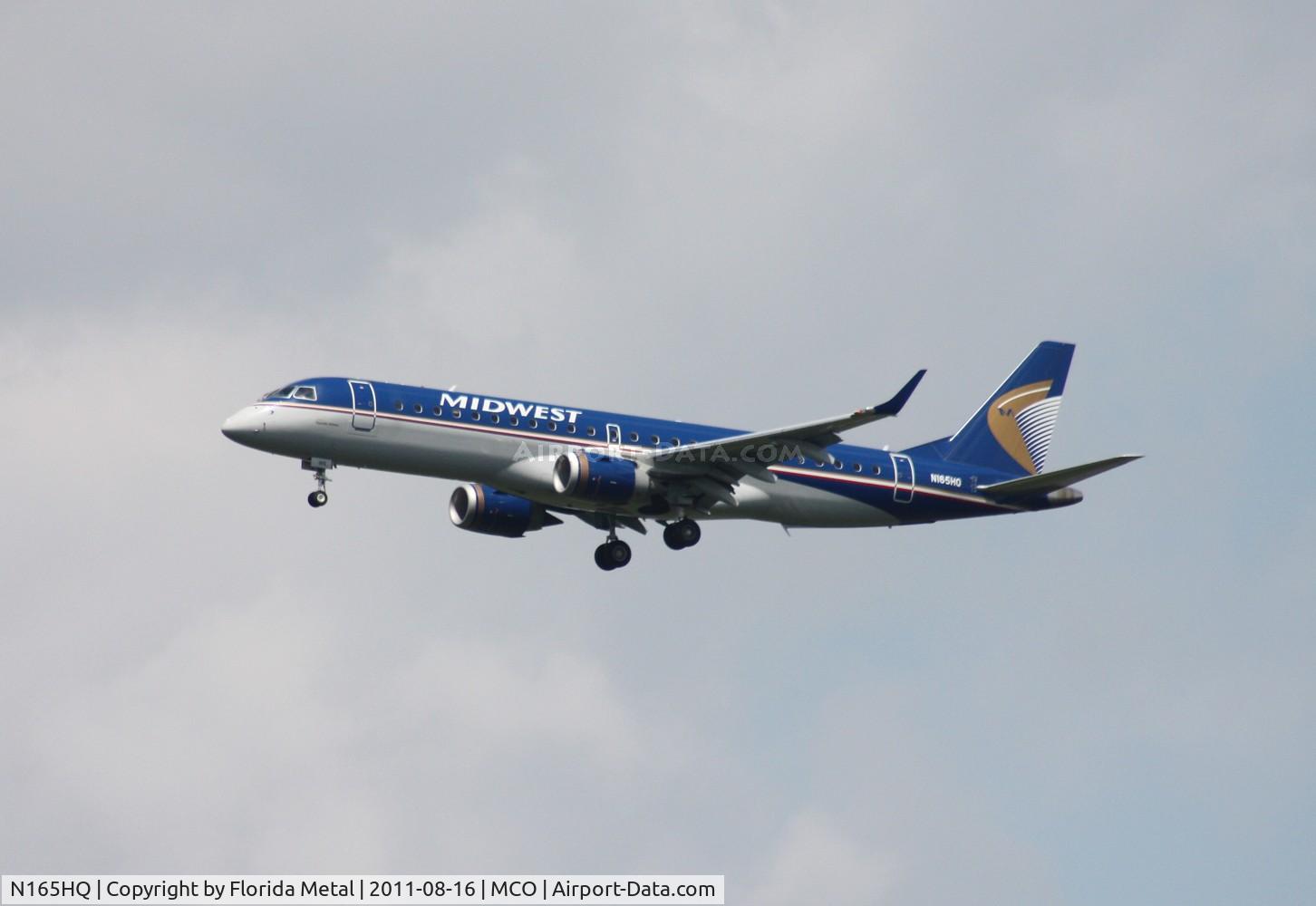 N165HQ, 2009 Embraer 190LR (ERJ-190-100LR) C/N 19000291, Midwest E190
