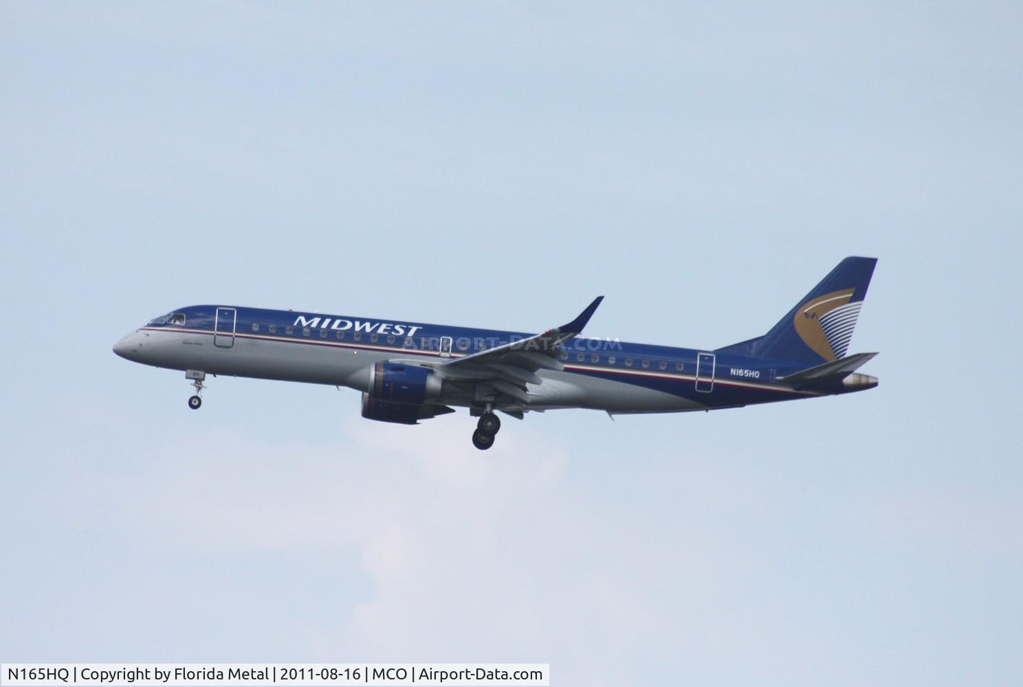 N165HQ, 2009 Embraer 190LR (ERJ-190-100LR) C/N 19000291, Midwest E190