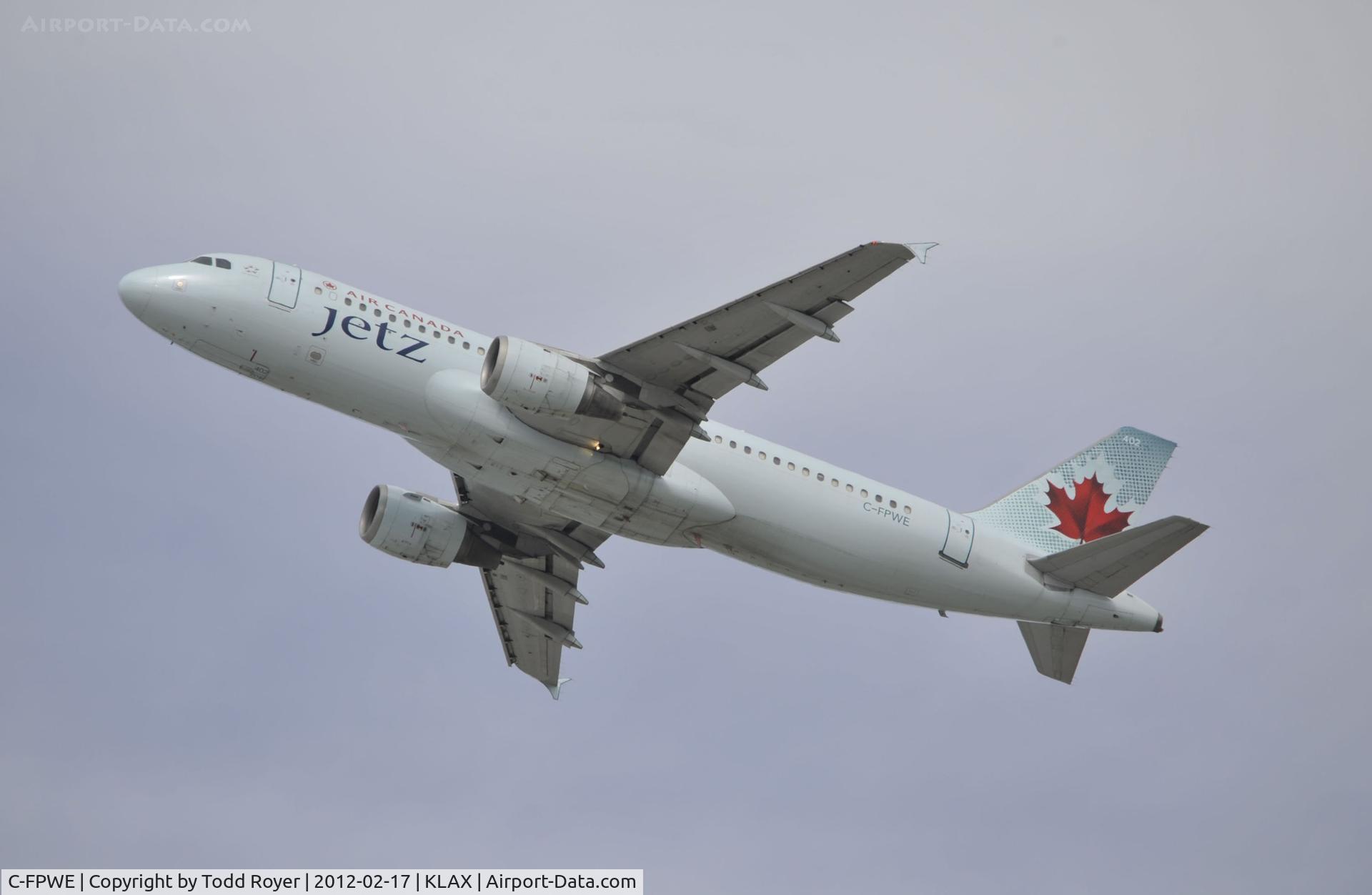 C-FPWE, 1991 Airbus A320-211 C/N 175, Departing LAX on 25L