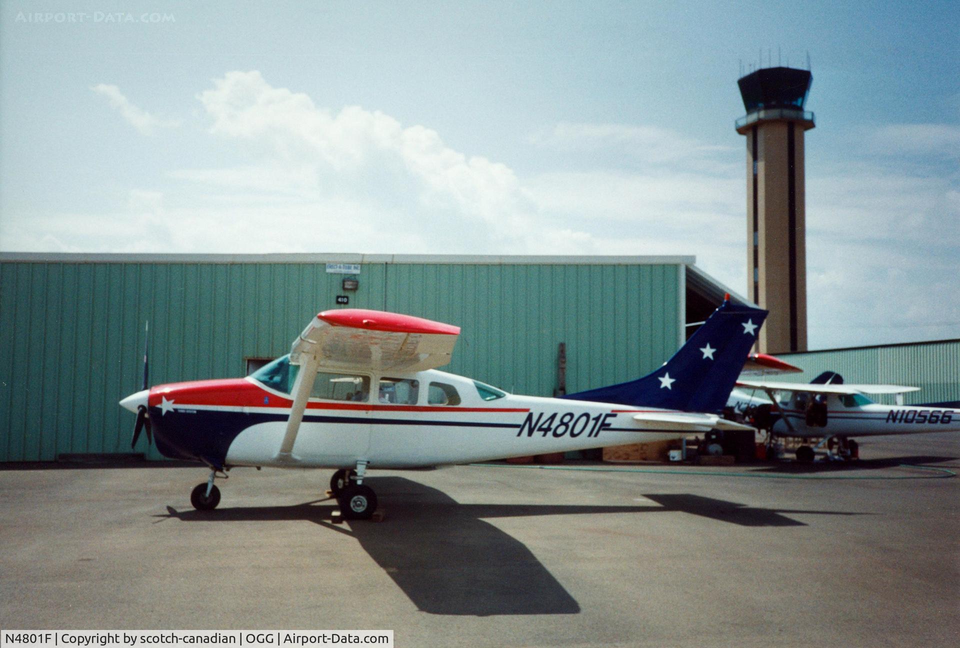 N4801F, 1966 Cessna TU206A Turbo Super Skywagon C/N U206-0501, 1966 Cessna TU206A N4801F at Kahului Airport, Maui, HI - April 1992