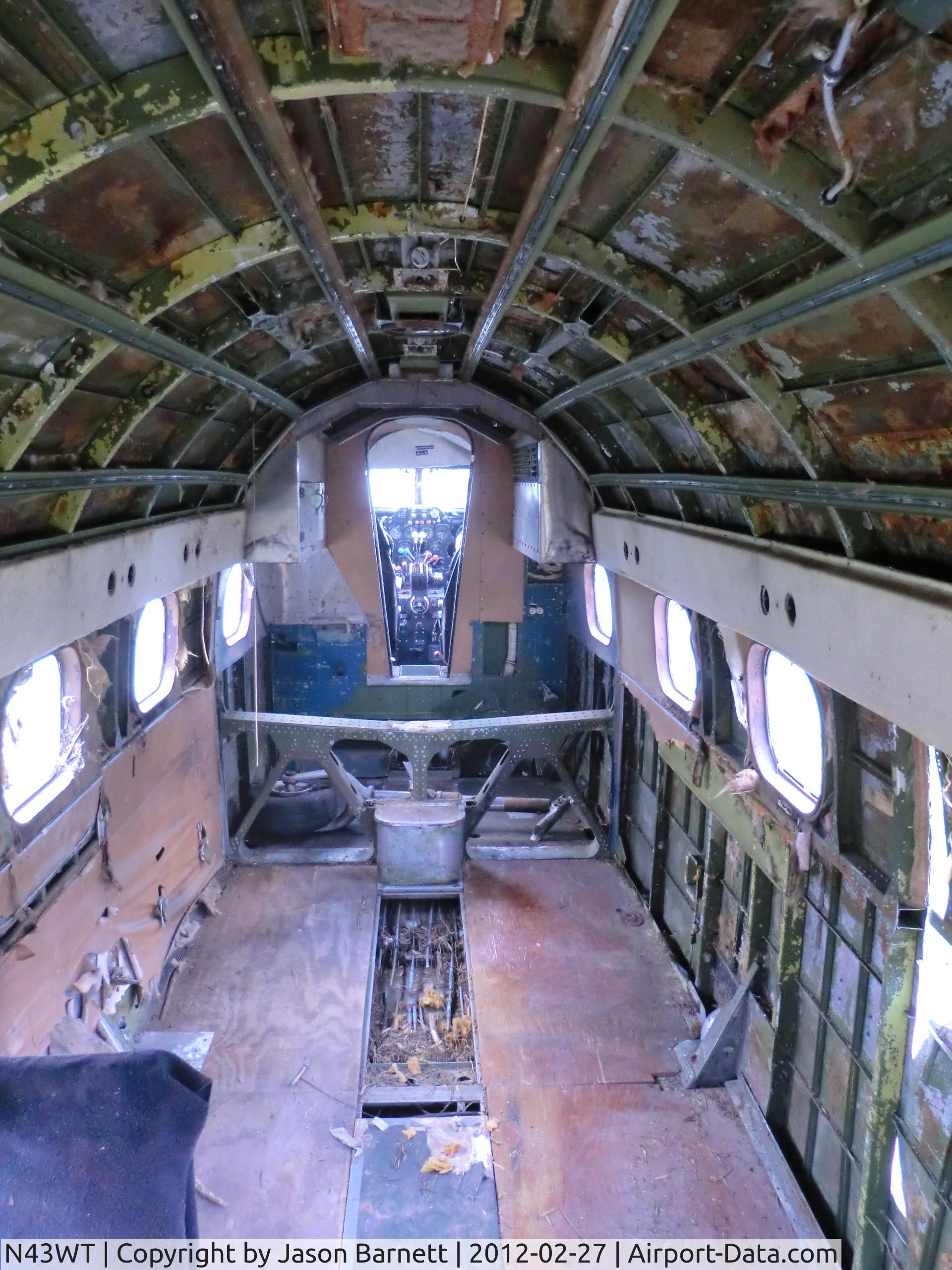 N43WT, 1943 Lockheed 18-56 Lodestar Lodestar C/N 18-2565, Interior shot after removal of debris left from being flooded by Hurricane Ike. I'm looking for any and all info on this WWII relic. If you have info, photos or stories let me know!