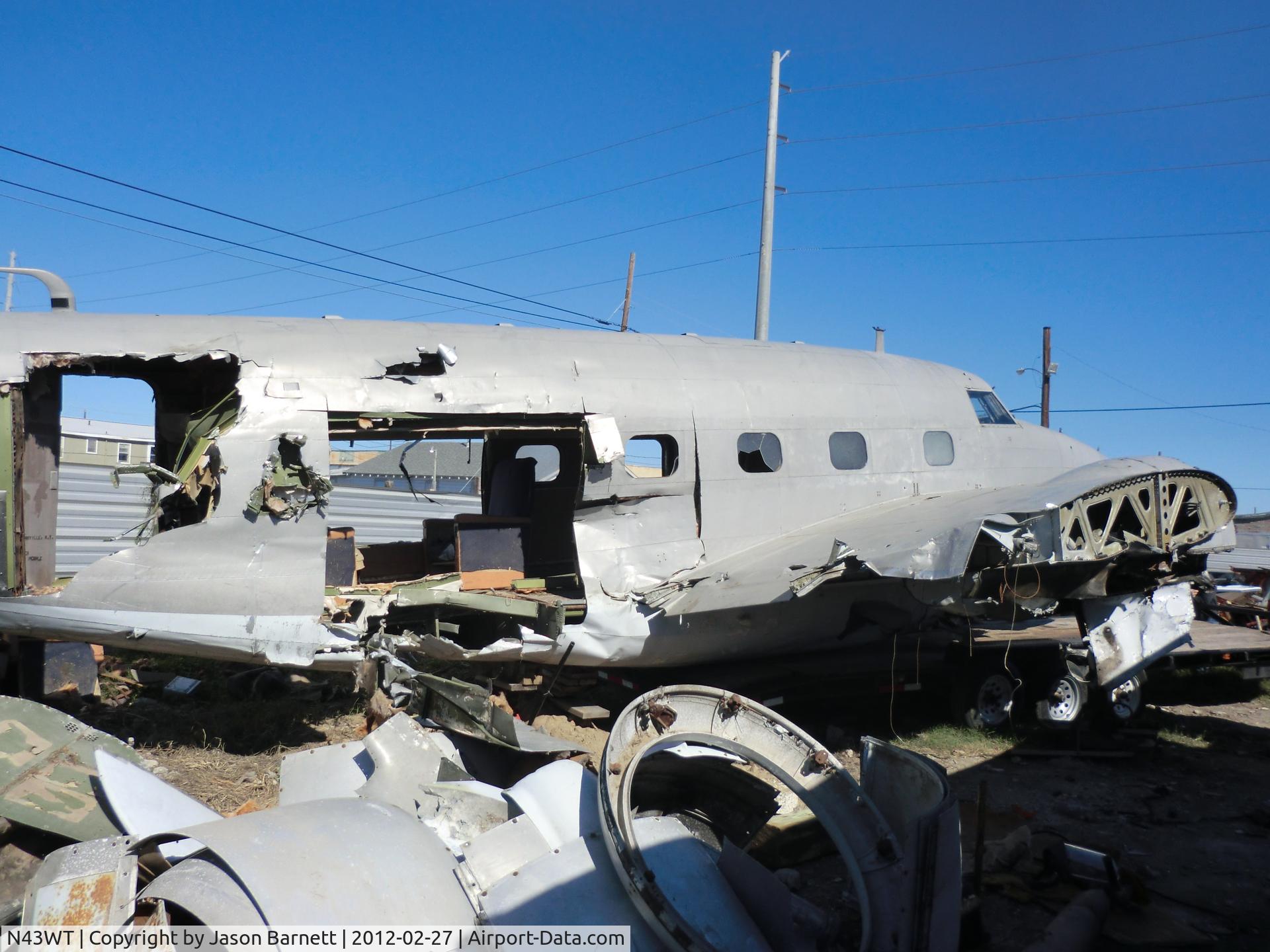 N43WT, 1943 Lockheed 18-56 Lodestar Lodestar C/N 18-2565, This is how I found it in a junkyard! I am looking for any and all photos, stories and info on this airplane. I would like to try to verify that it once belonged to actress Betty Hutton. Please contact me if you can help.