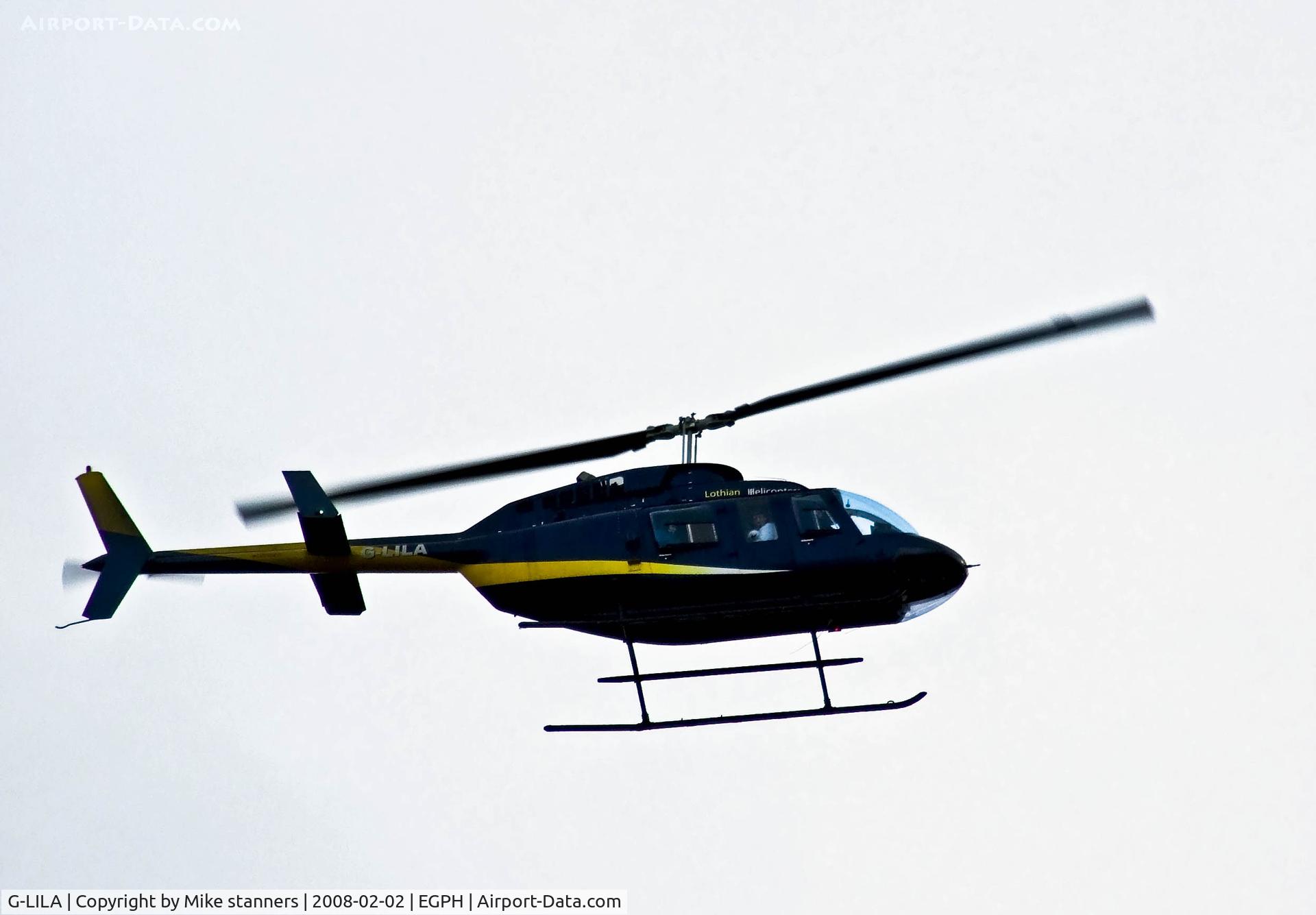 G-LILA, 1980 Bell 206L-1 LongRanger II C/N 45548, Lothian helicopters bell Longranger coming to land at Ingleston