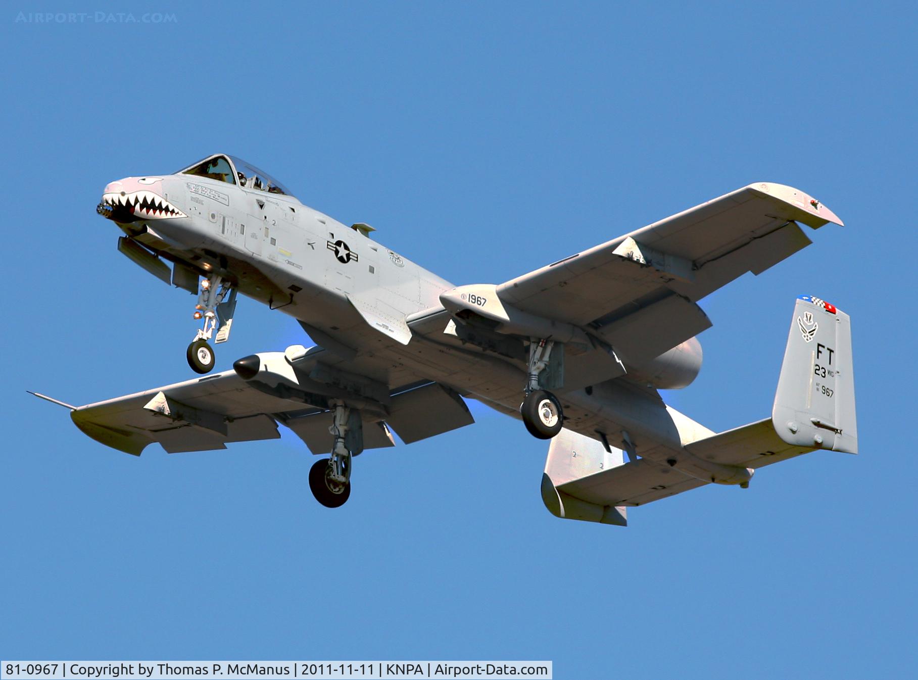 81-0967, 1981 Fairchild Republic A-10C Thunderbolt II C/N A10-0662, Low Pass at NAS Pensacola, 11 November 2011