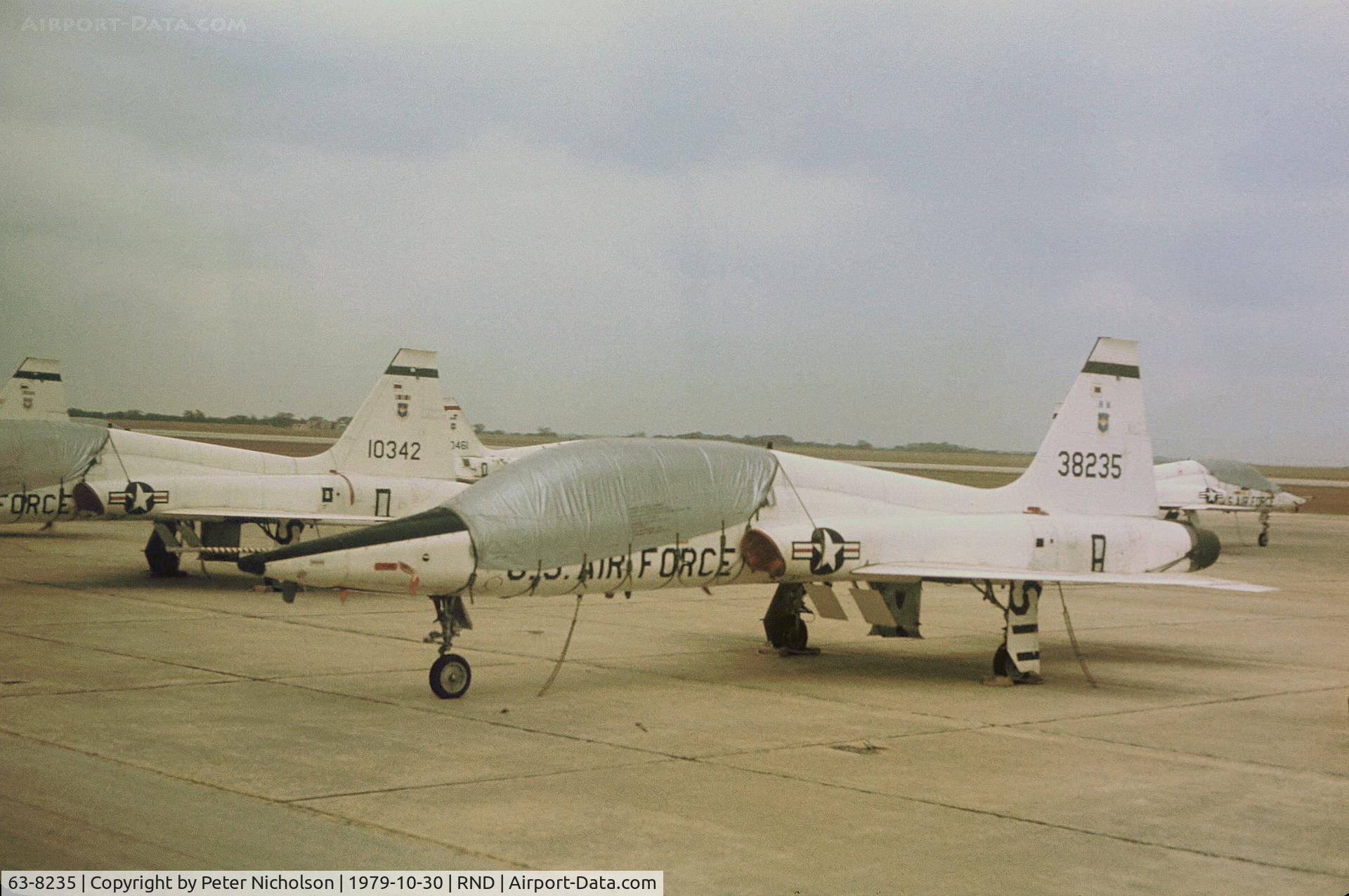 63-8235, 1963 Northrop T-38A Talon C/N N.5582, T-38A Talon of the 12th Flying Training Wing on the flight-line at Randolph AFB in November 1979.
