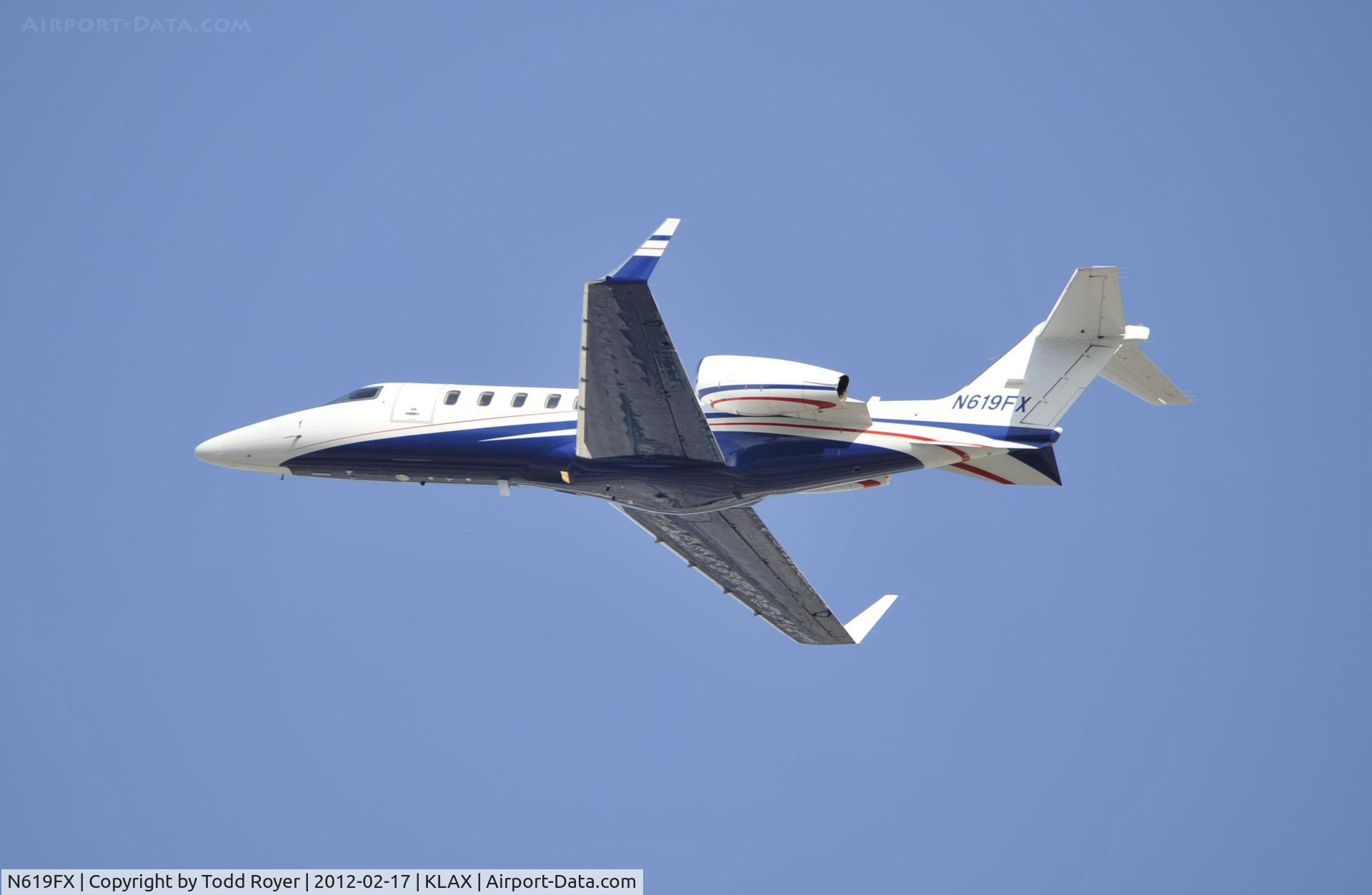 N619FX, 2007 Learjet Inc 45 C/N 2082, Departing LAX on 25L